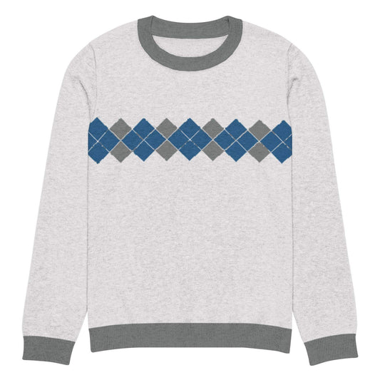 Ivan Lendl Blue Grey Argyle Knitted Sweater