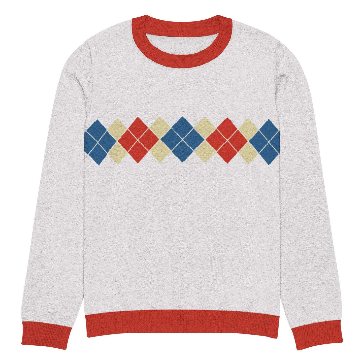 Ivan Lendl Gold Blue Argyle Knitted Sweater