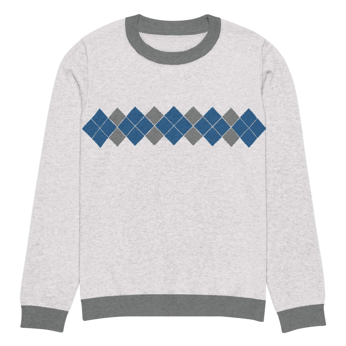 Ivan Lendl Blue Grey Argyle Knitted Sweater