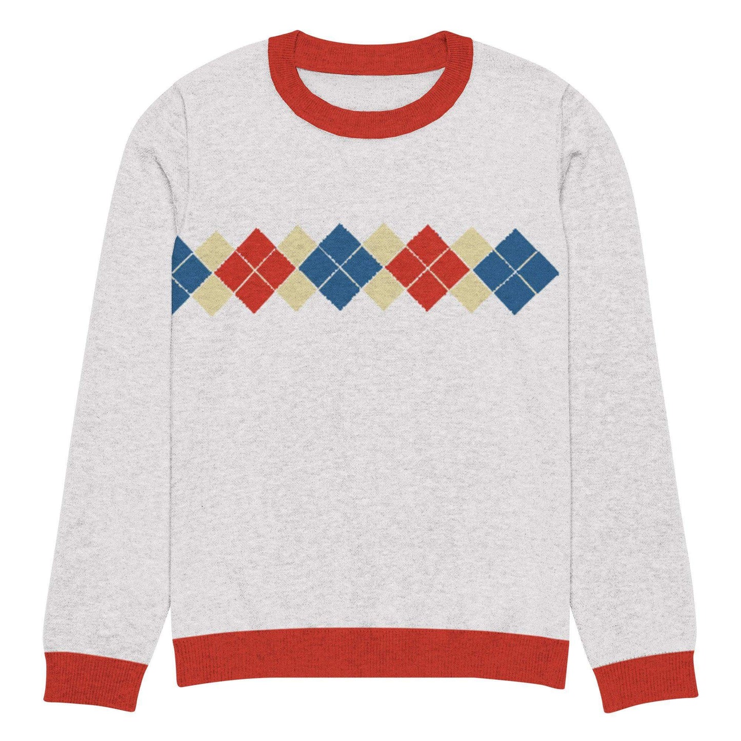 Ivan Lendl Gold Blue Argyle Knitted Sweater