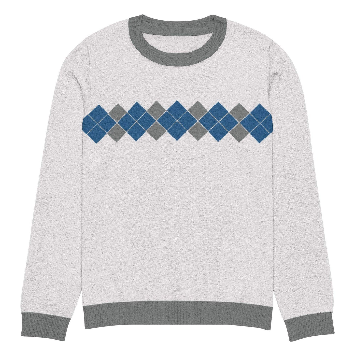 Ivan Lendl Blue Grey Argyle Knitted Sweater