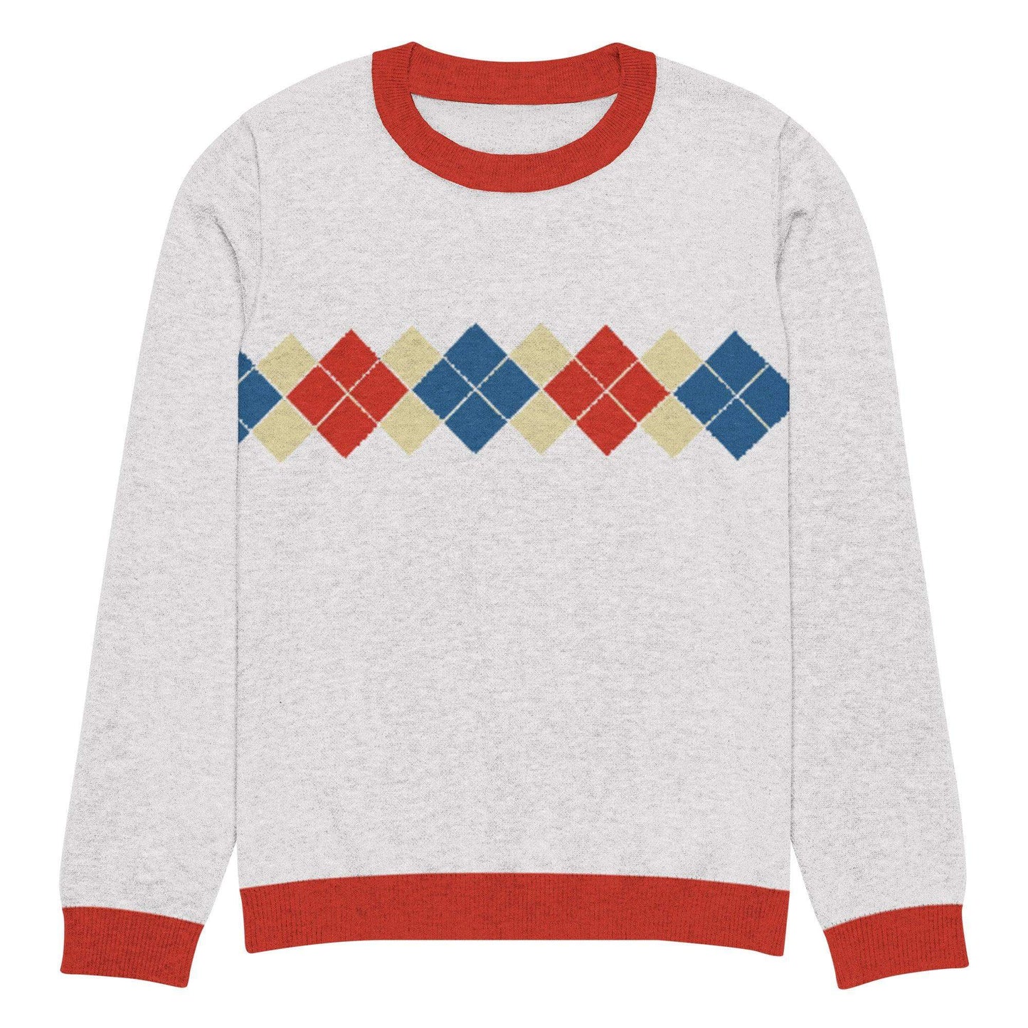 Ivan Lendl Gold Blue Argyle Knitted Sweater