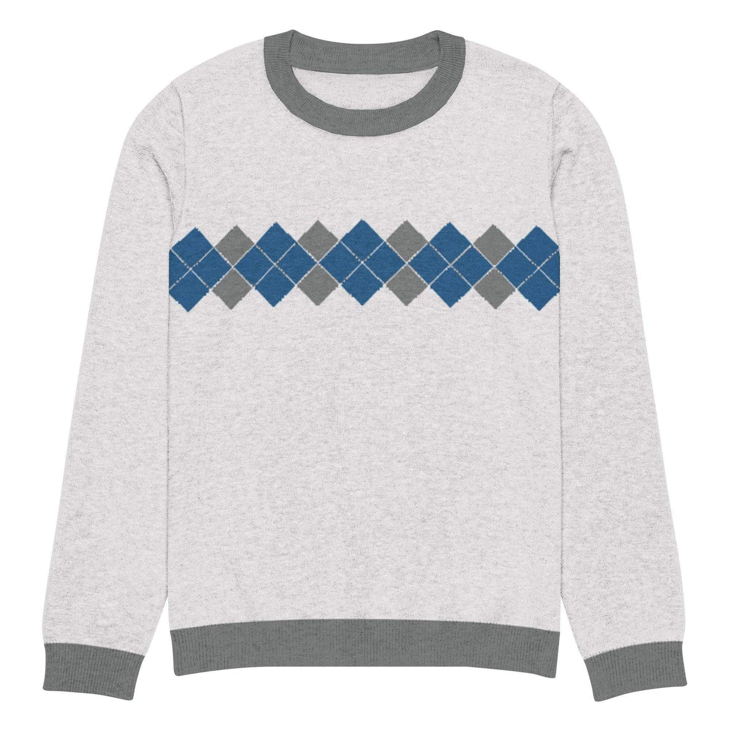 Ivan Lendl Blue Grey Argyle Knitted Sweater