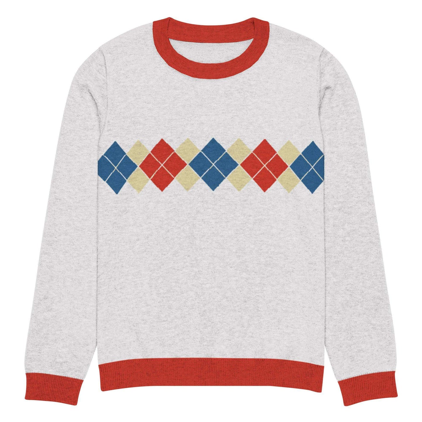 Ivan Lendl Gold Blue Argyle Knitted Sweater