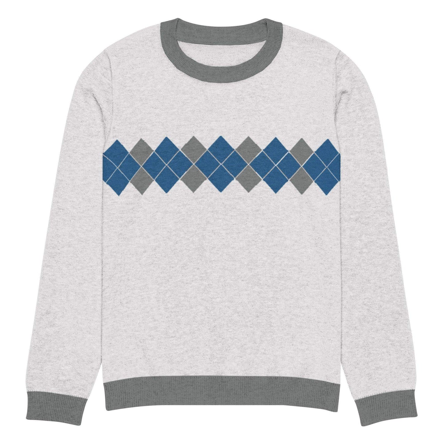 Ivan Lendl Blue Grey Argyle Knitted Sweater