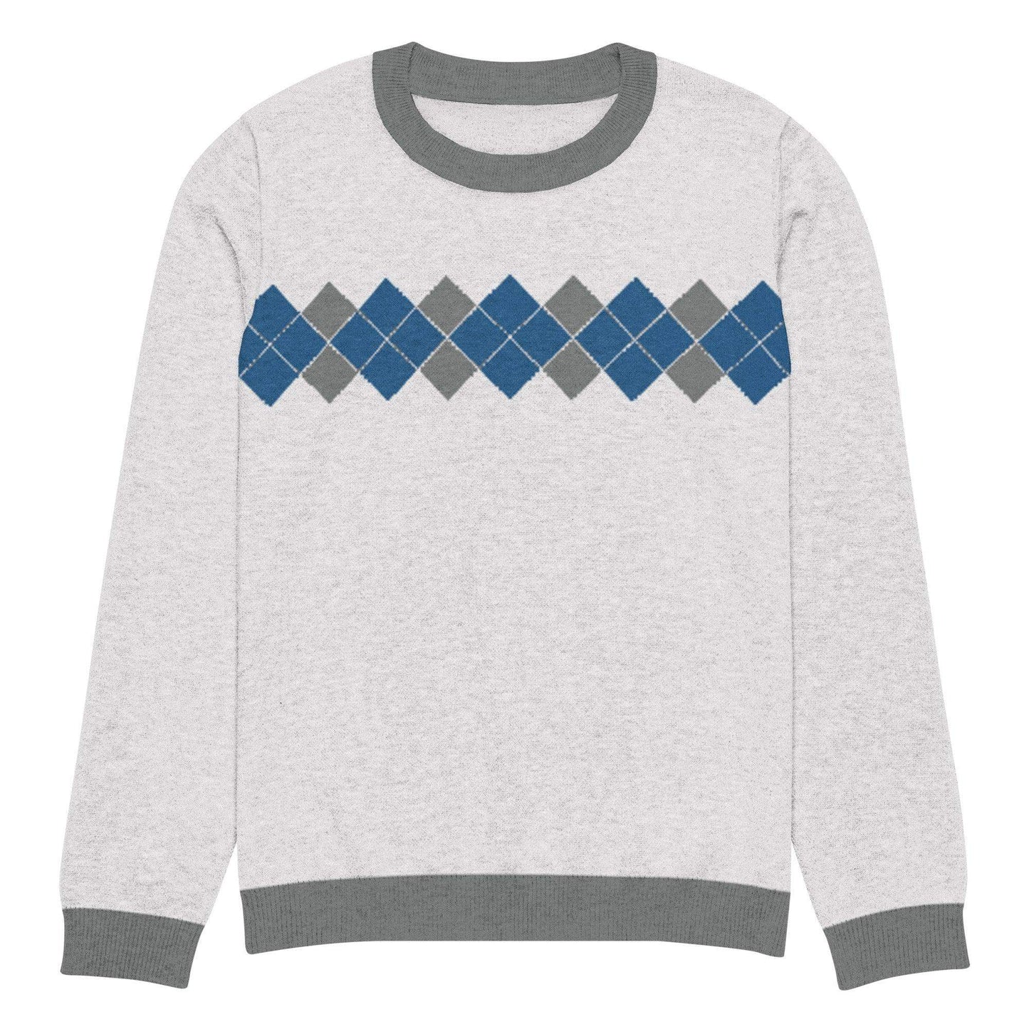 Ivan Lendl Blue Grey Argyle Knitted Sweater