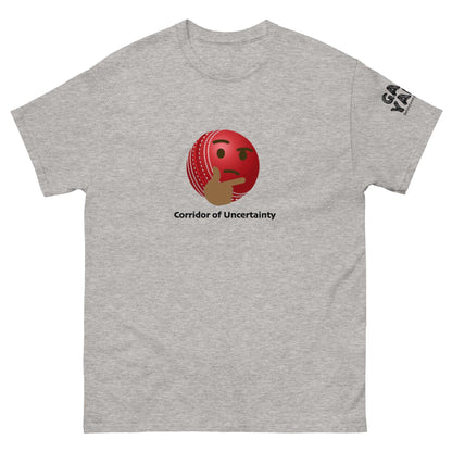 Corridor of Uncertainty Emoji cricket t-shirt by Game Yarns