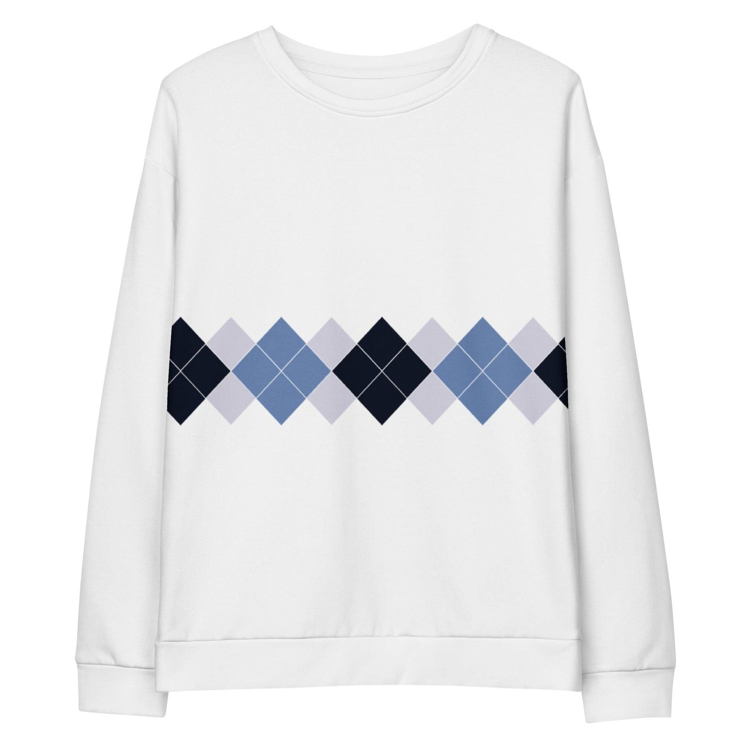 Ivan Lendl All Over Argyle Blue Sweatshirt - Game Yarns