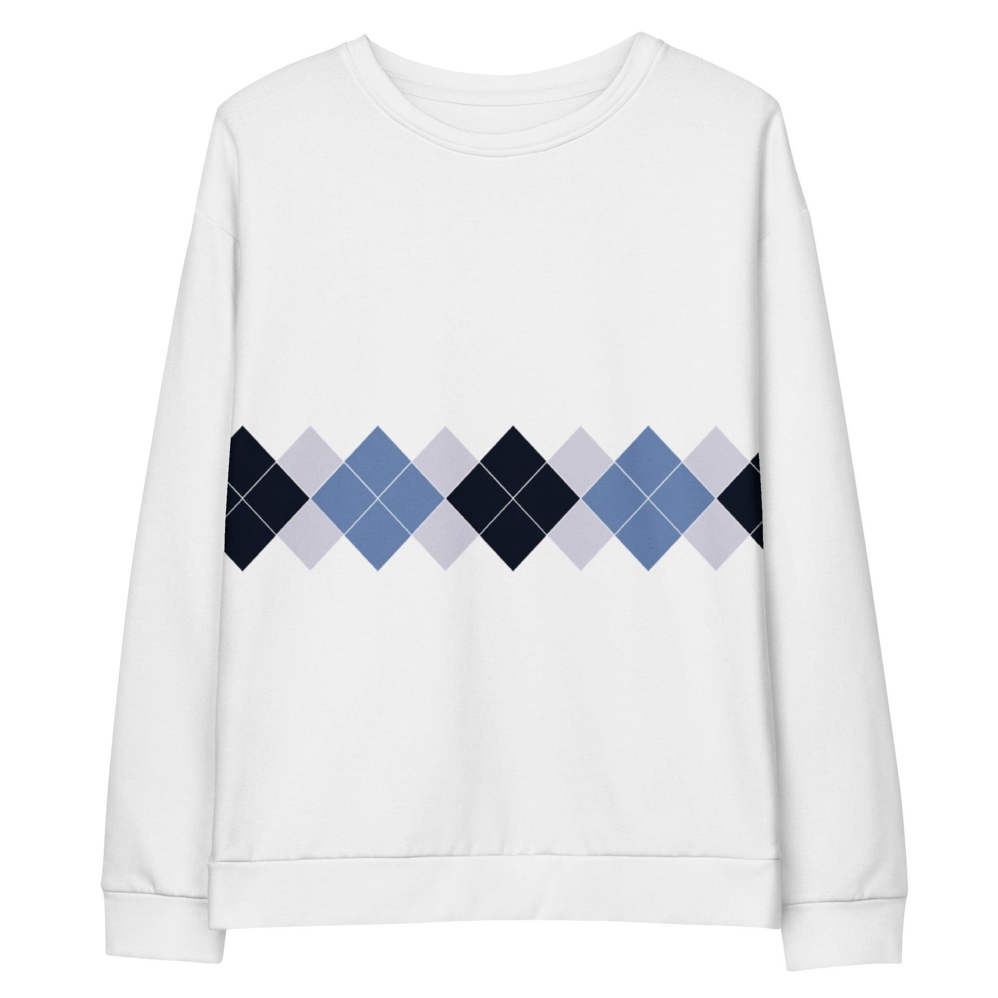 Ivan Lendl All Over Argyle Blue Sweatshirt - Game Yarns