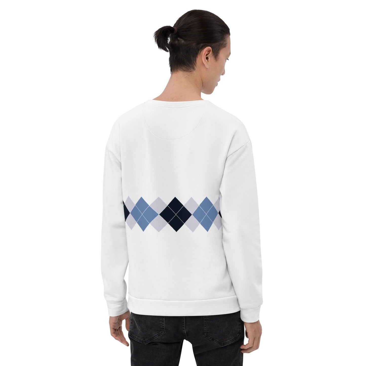 Ivan Lendl All Over Argyle Blue Sweatshirt - Game Yarns