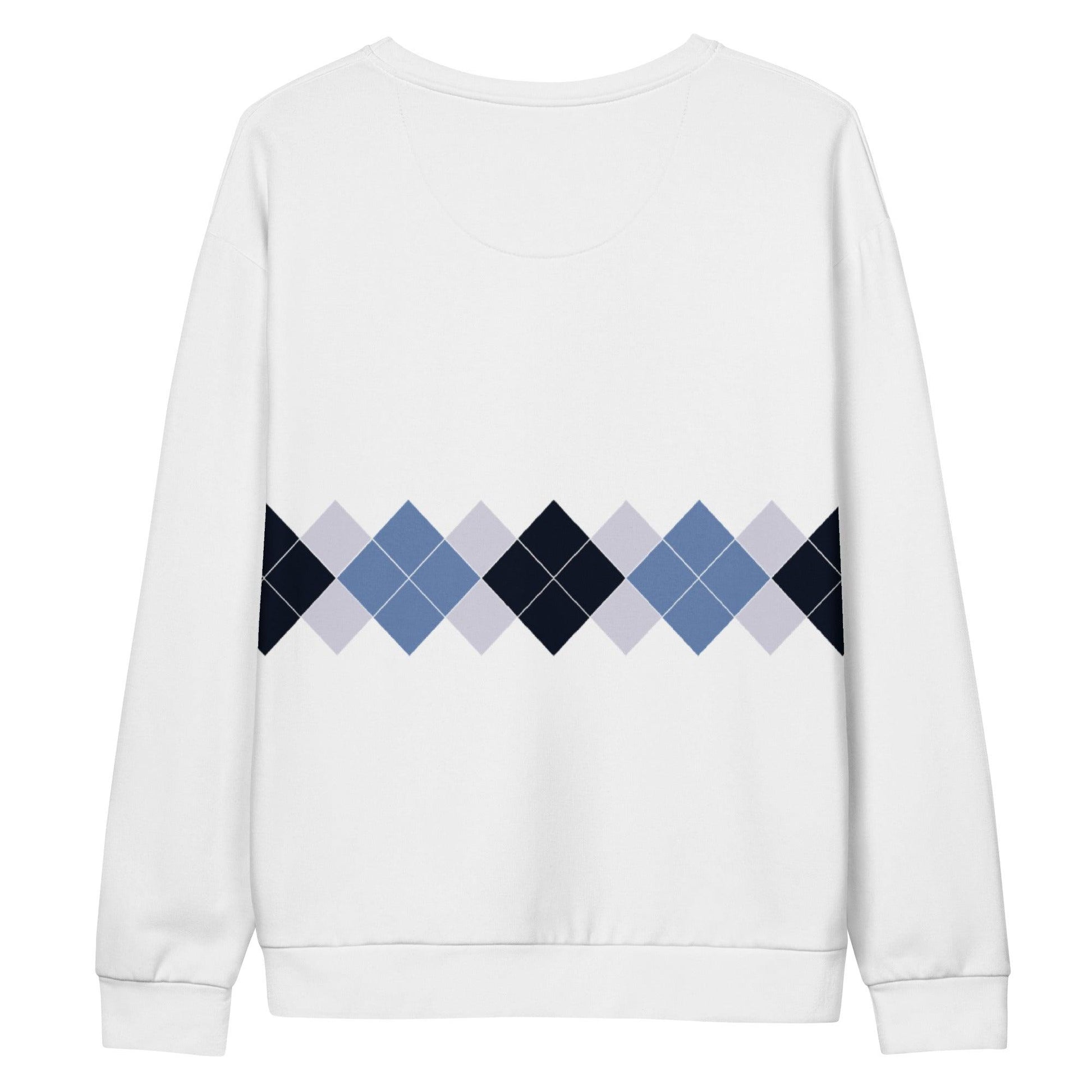 Ivan Lendl All Over Argyle Blue Sweatshirt - Game Yarns