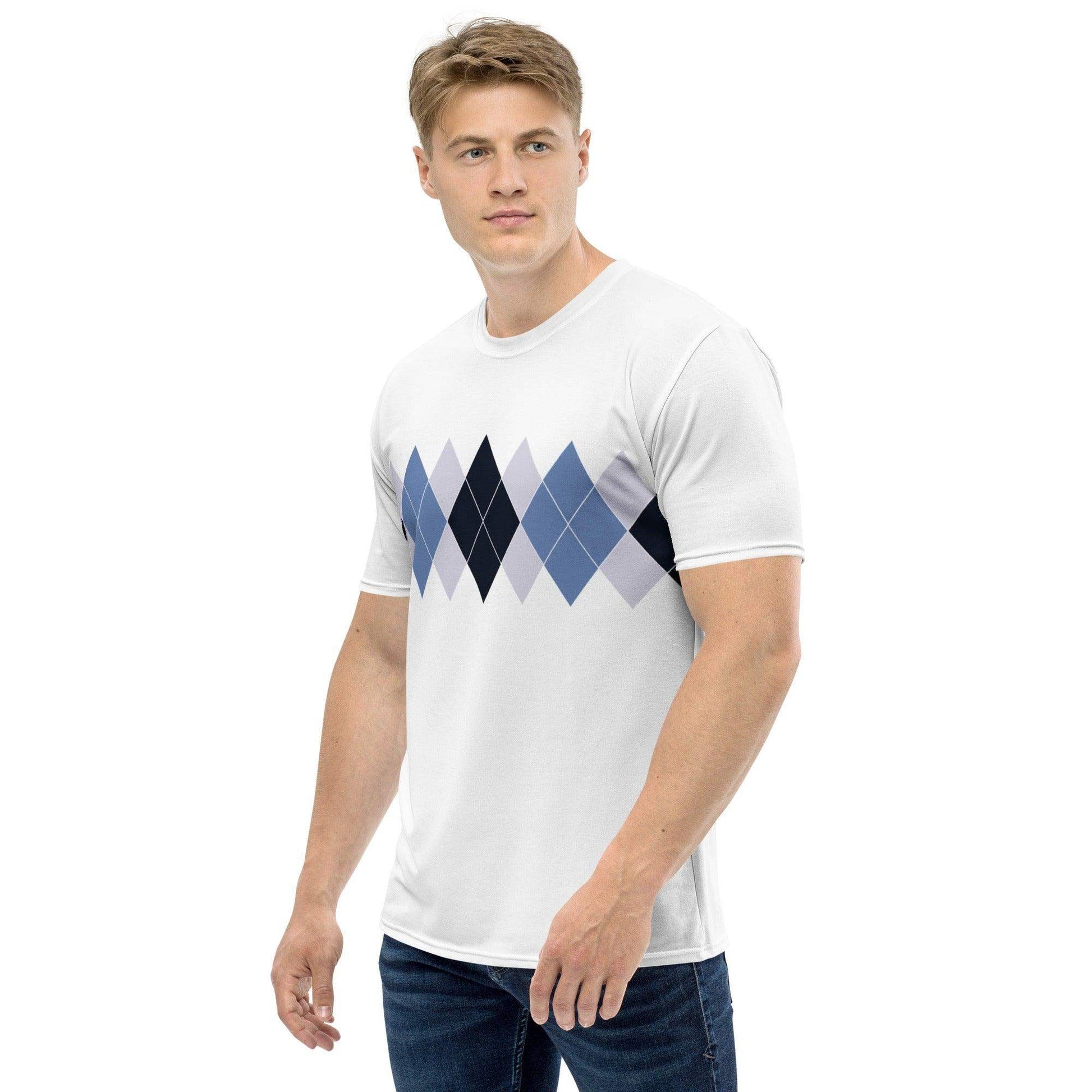 Ivan Lendl Argyle Blue All Over t-shirt - Game Yarns