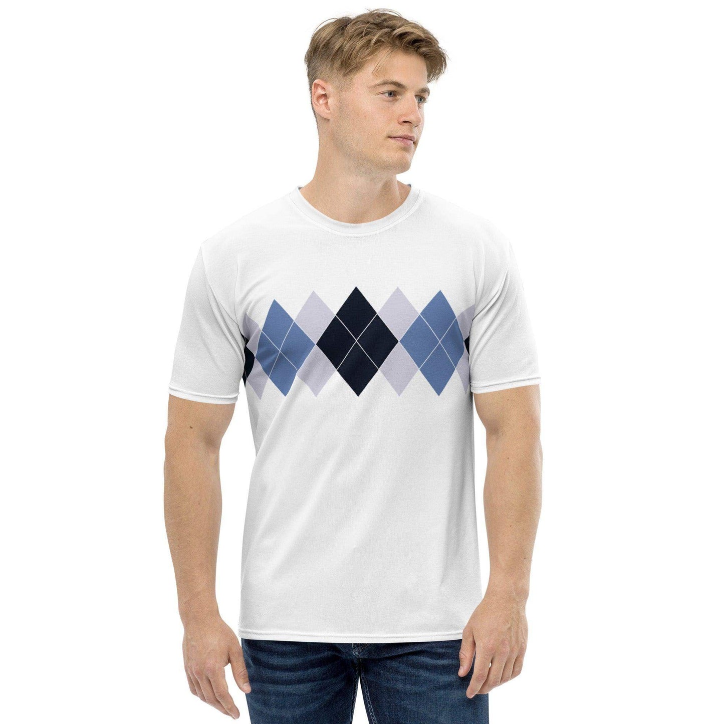 Ivan Lendl Argyle Blue All Over t-shirt - Game Yarns