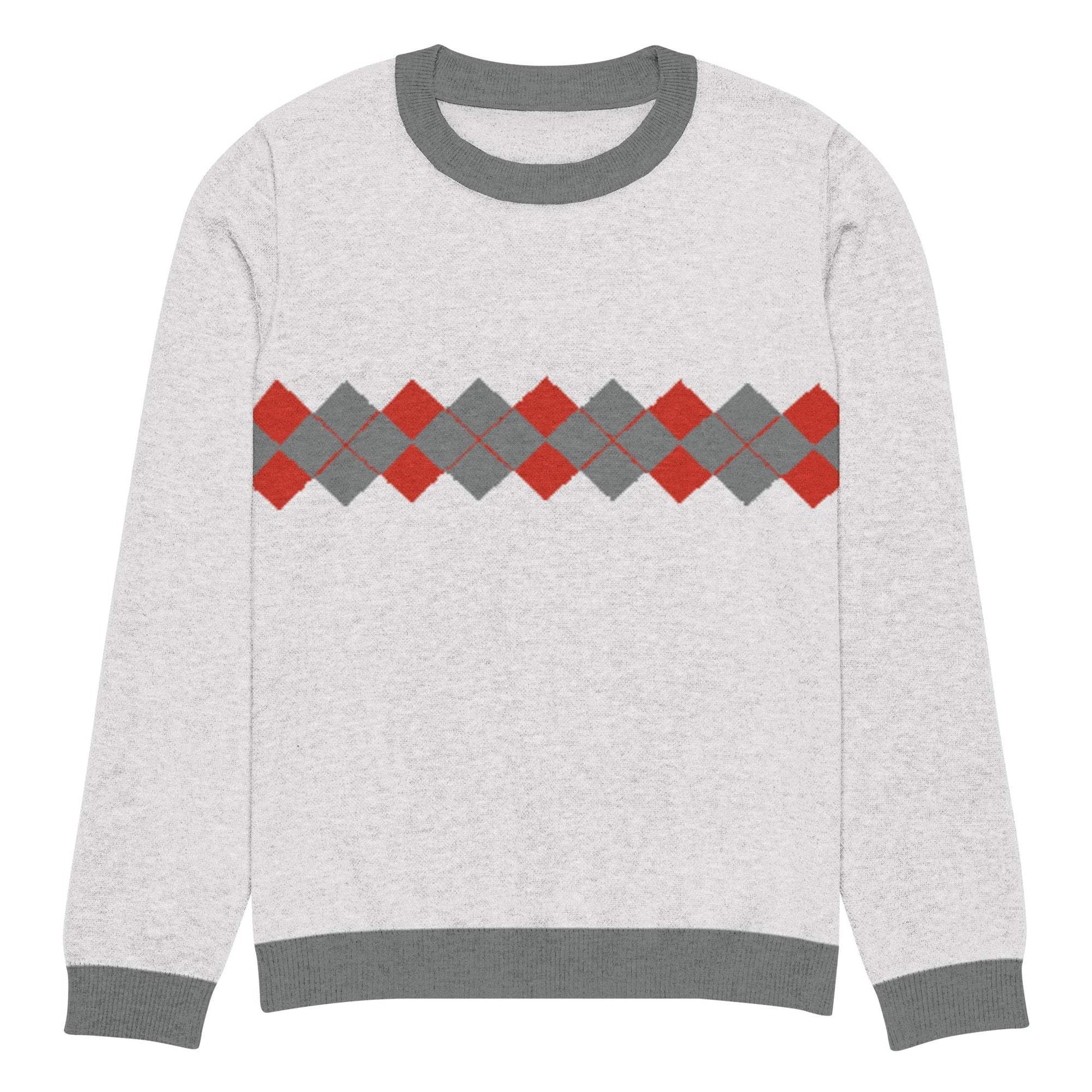 Ivan Lendl Argyle Red Grey Knitted Sweater - Game Yarns