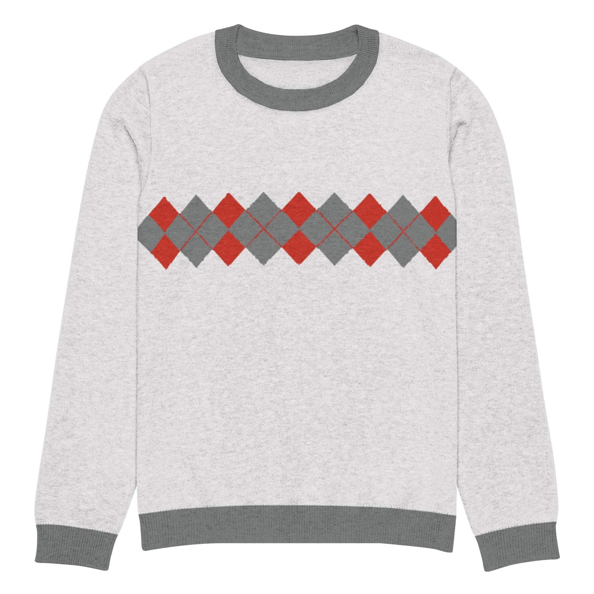 Ivan Lendl Argyle Red Grey Knitted Sweater - Game Yarns