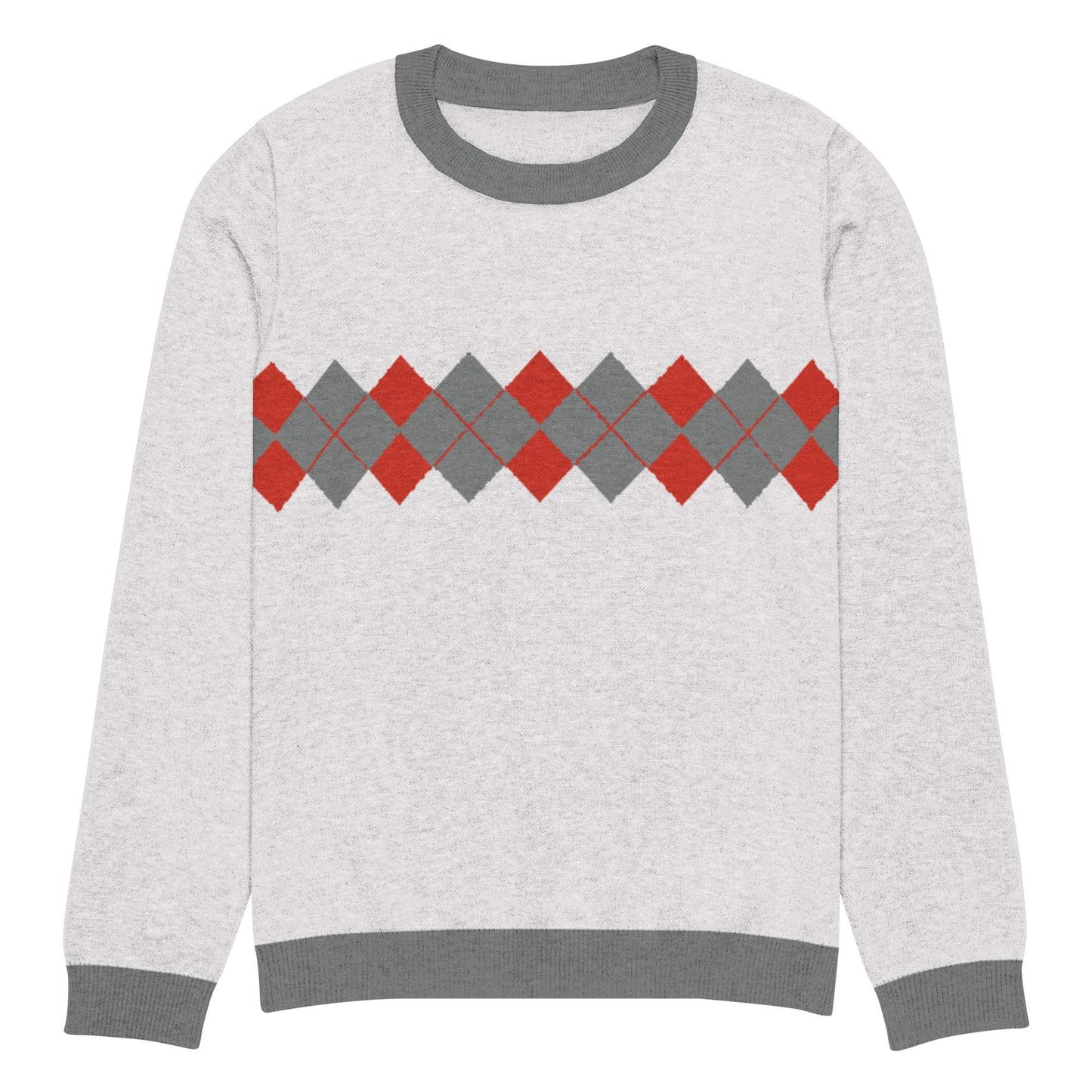 Ivan Lendl Argyle Red Grey Knitted Sweater - Game Yarns