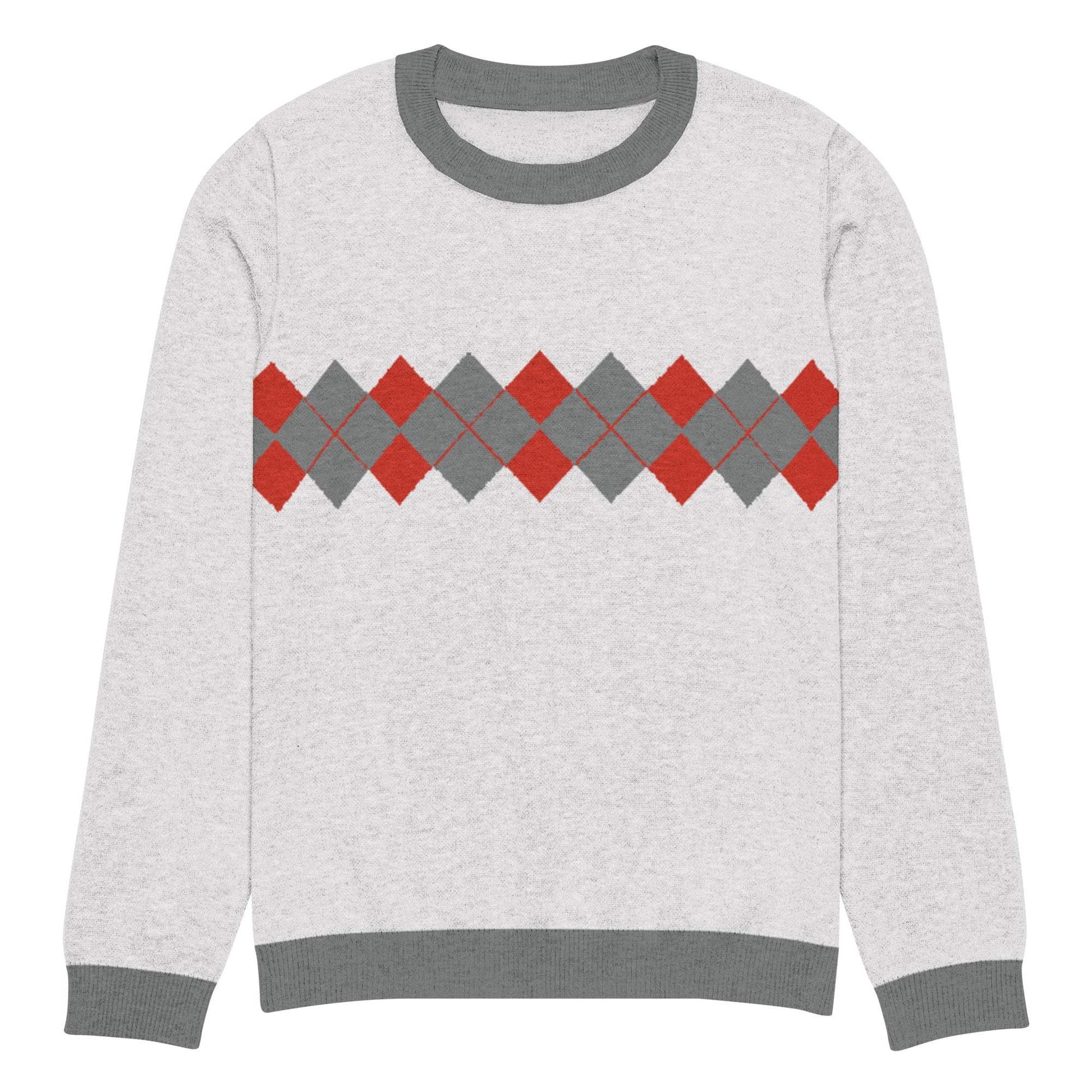 Ivan Lendl Argyle Red Grey Knitted Sweater - Game Yarns