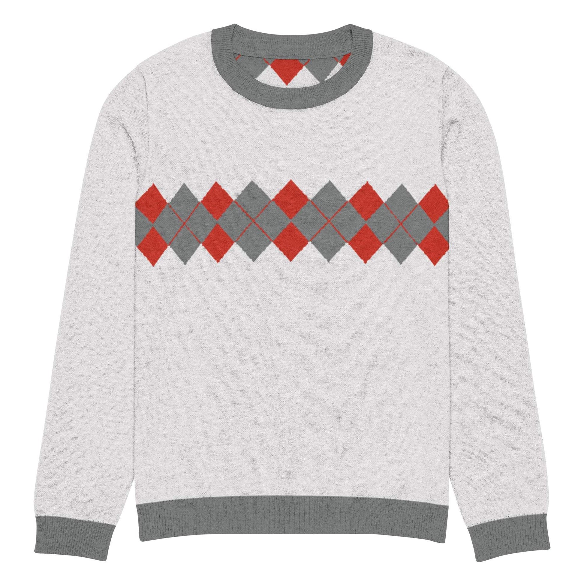 Ivan Lendl Argyle Red Grey Knitted Sweater - Game Yarns