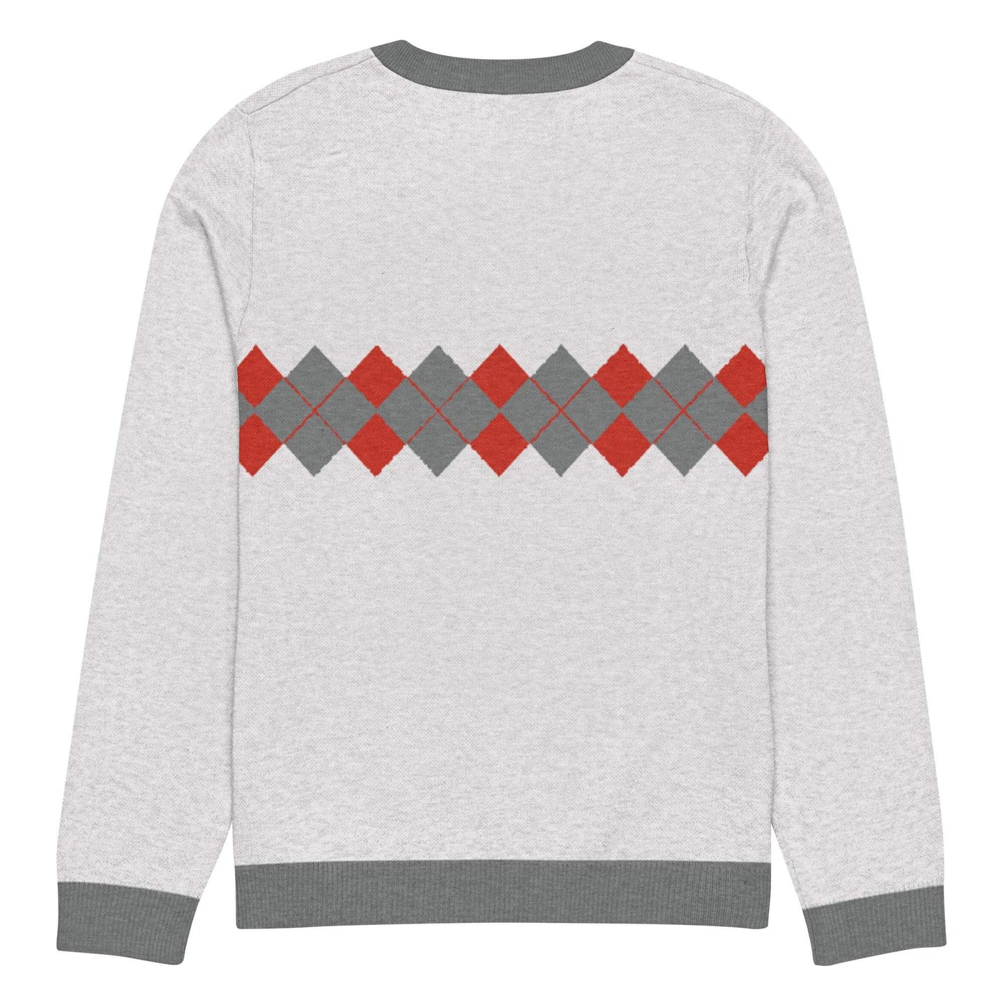 Ivan Lendl Argyle Red Grey Knitted Sweater - Game Yarns