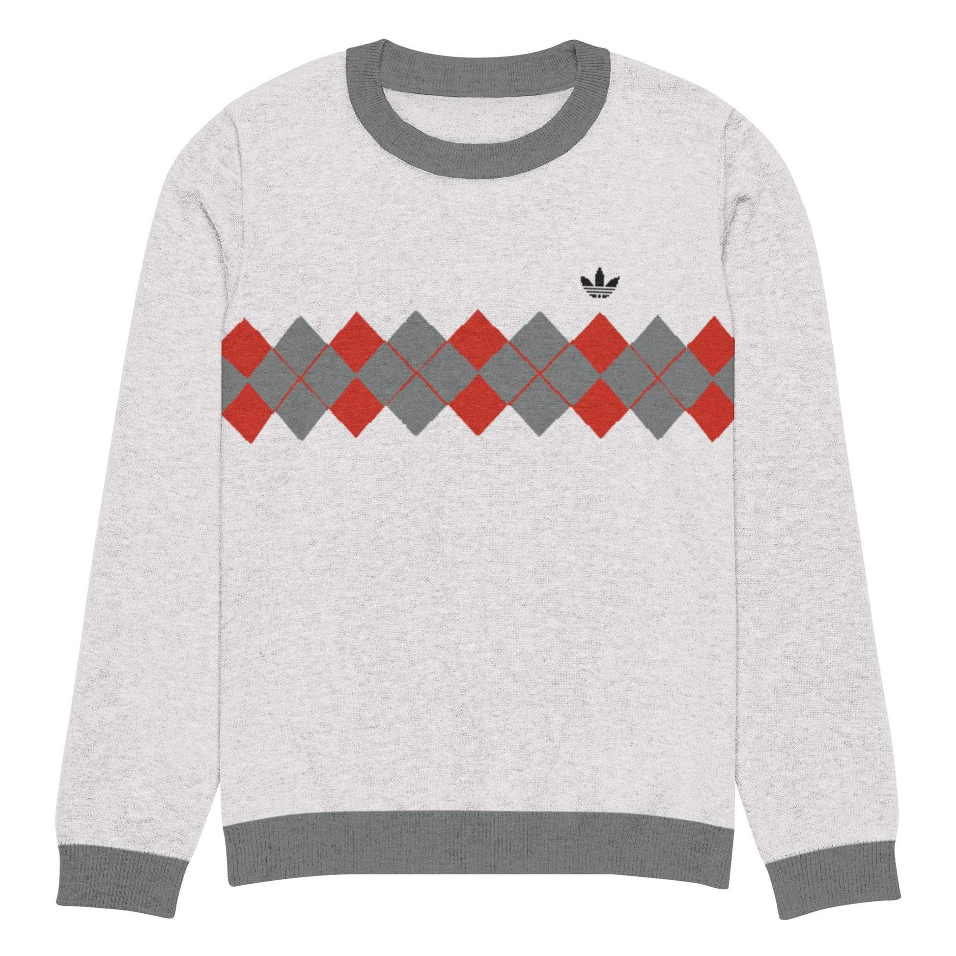 Ivan Lendl Argyle Red Grey Knitted Sweater - Game Yarns