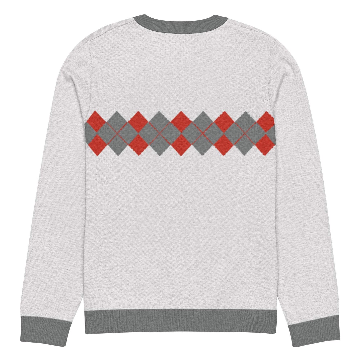 Ivan Lendl Argyle Red Grey Knitted Sweater - Game Yarns