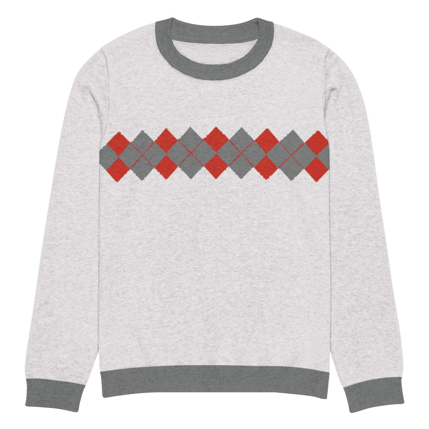 Ivan Lendl Argyle Red Grey Knitted Sweater - Game Yarns