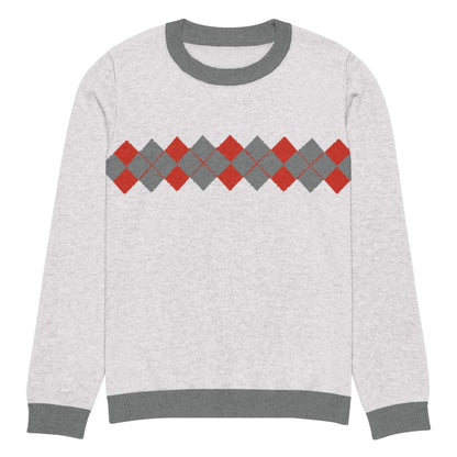 Ivan Lendl Argyle Red Grey Knitted Sweater - Game Yarns