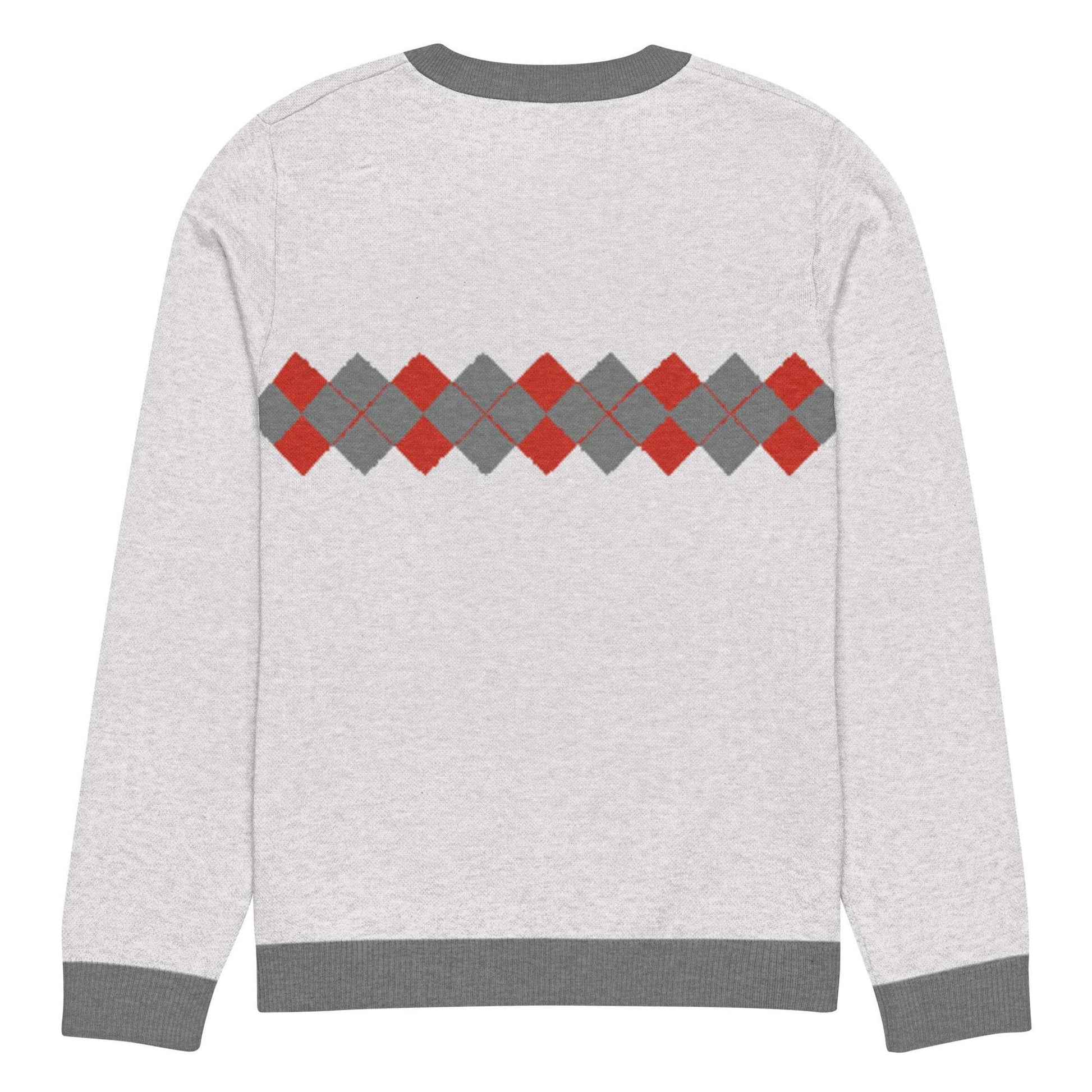 Ivan Lendl Argyle Red Grey Knitted Sweater - Game Yarns