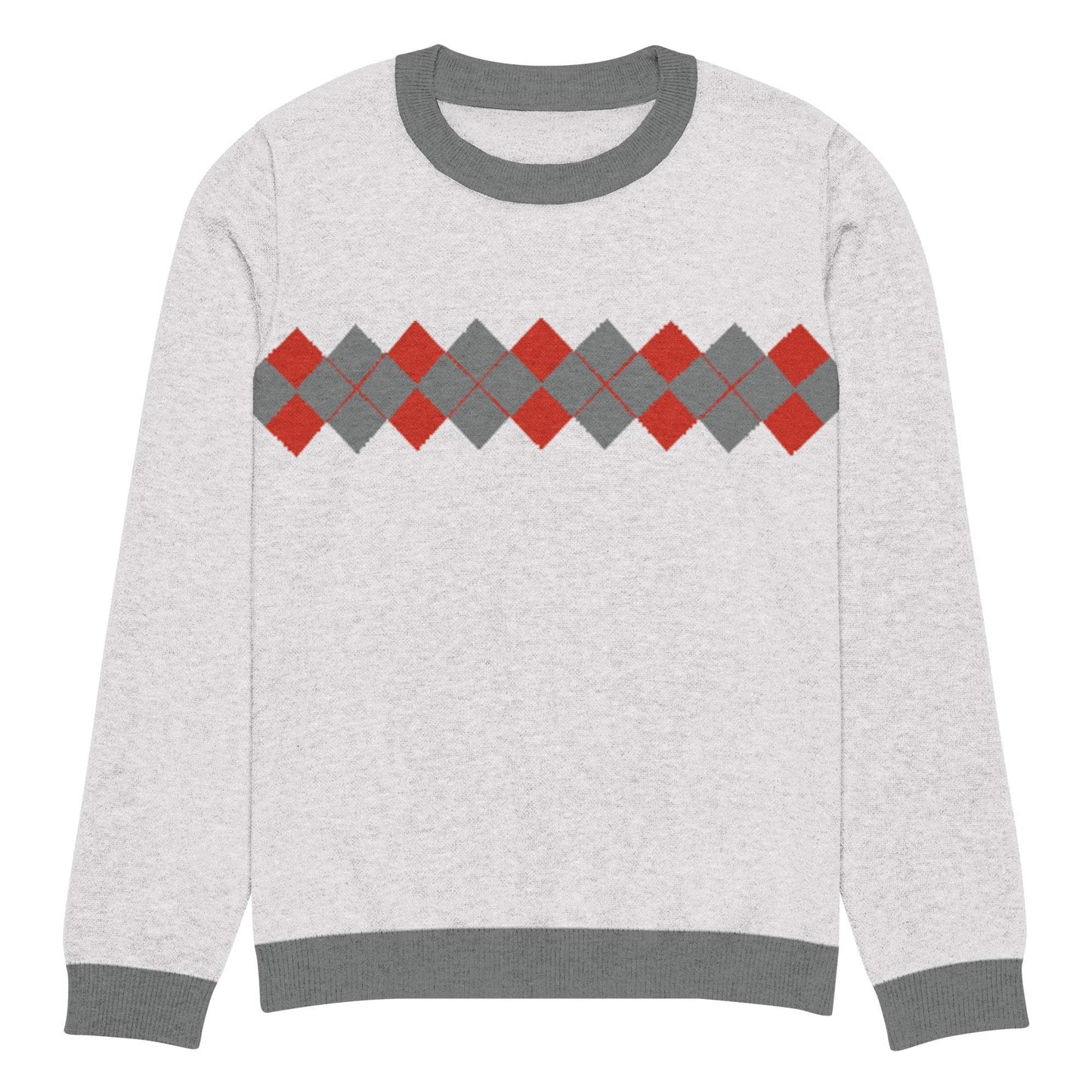 Ivan Lendl Argyle Red Grey Knitted Sweater - Game Yarns