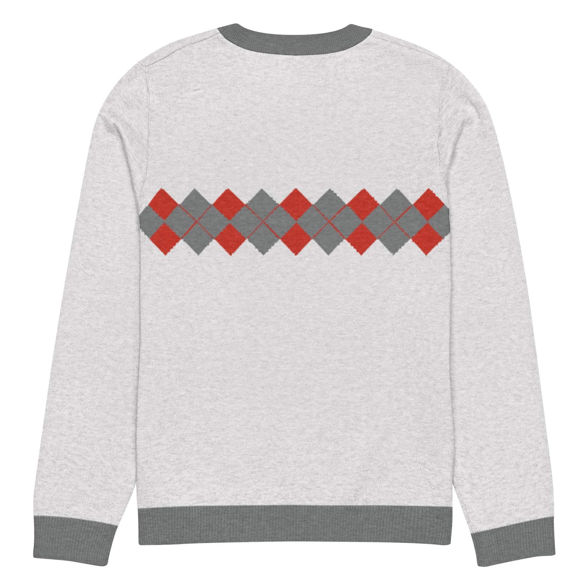 Ivan Lendl Argyle Red Grey Knitted Sweater - Game Yarns