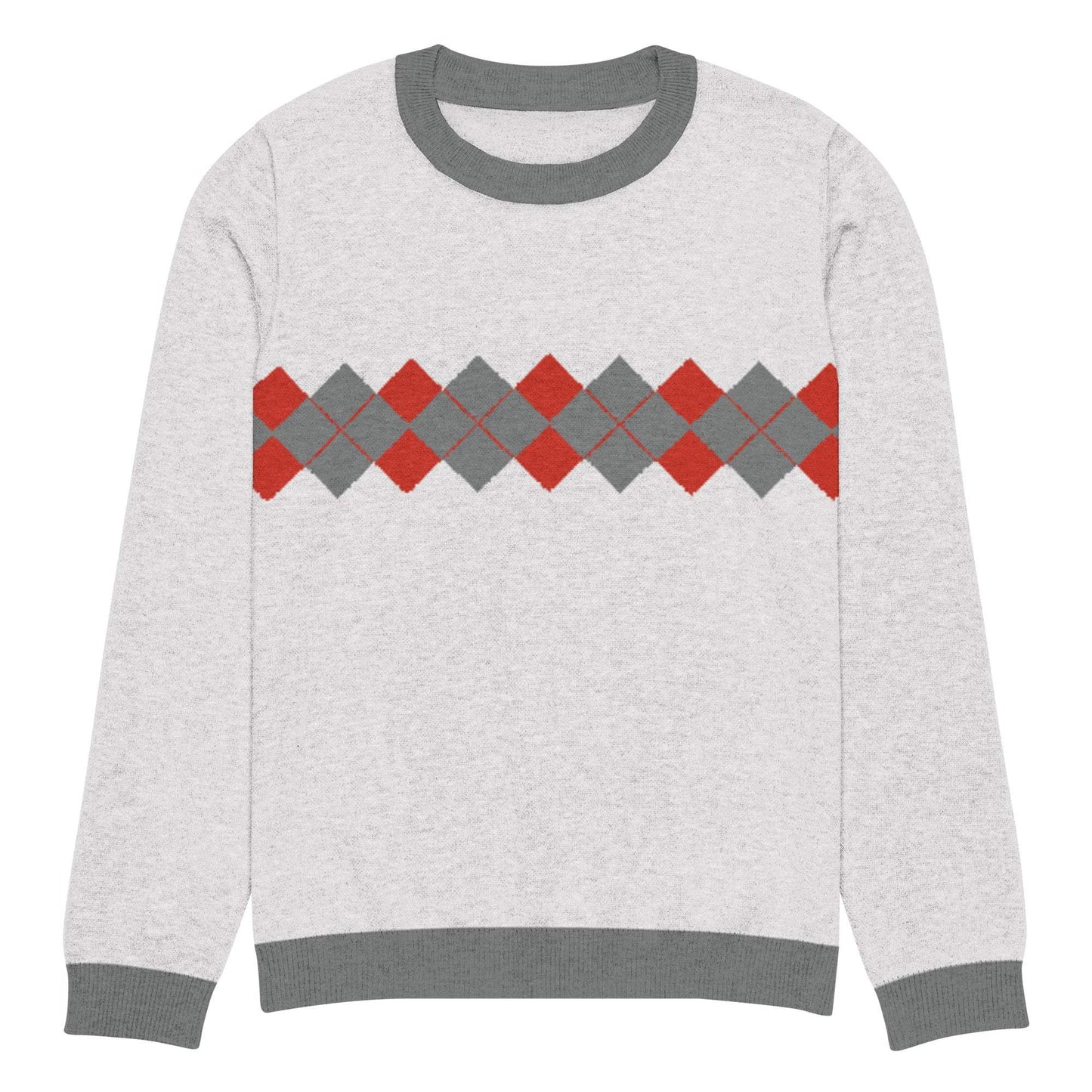 Ivan Lendl Argyle Red Grey Knitted Sweater - Game Yarns