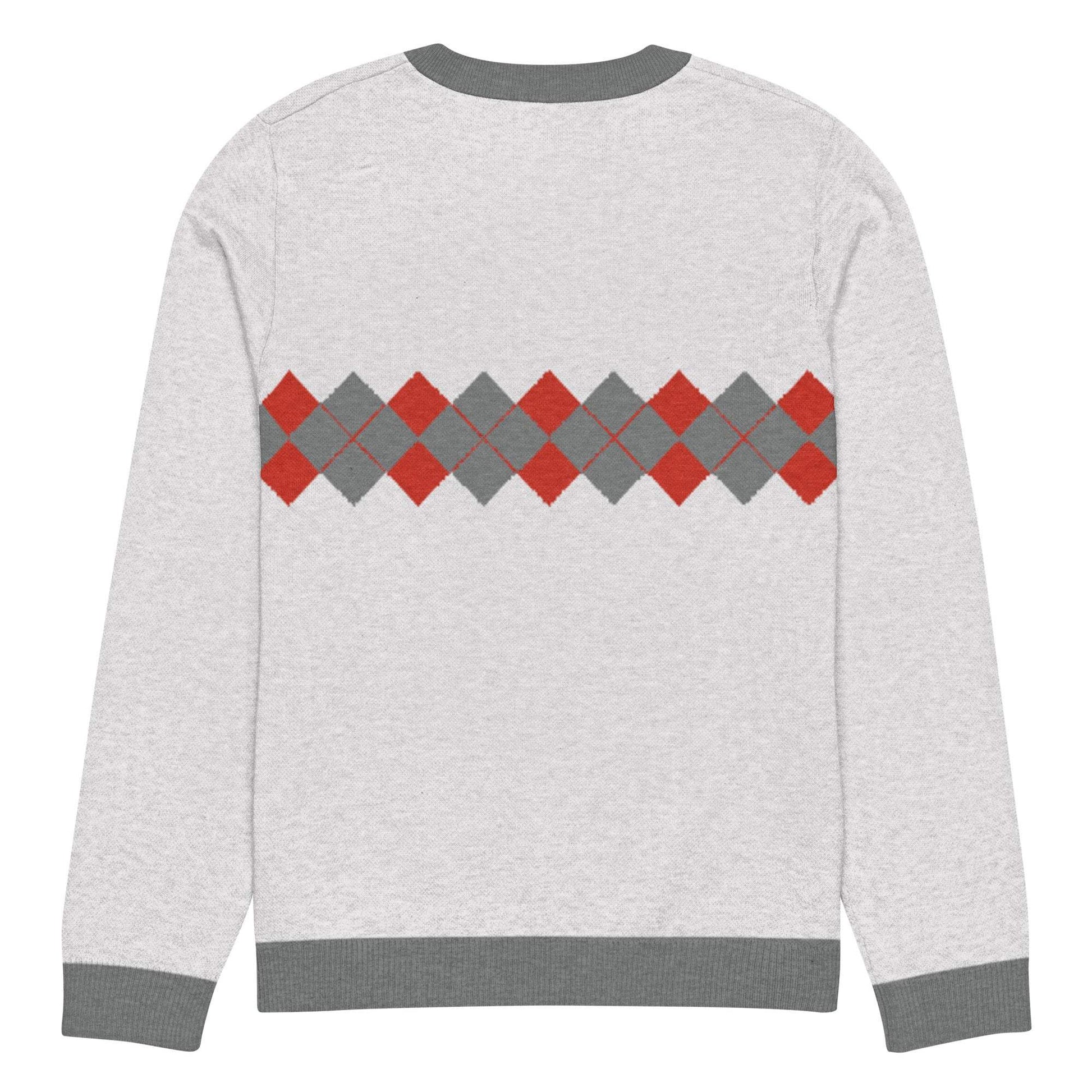 Ivan Lendl Argyle Red Grey Knitted Sweater - Game Yarns