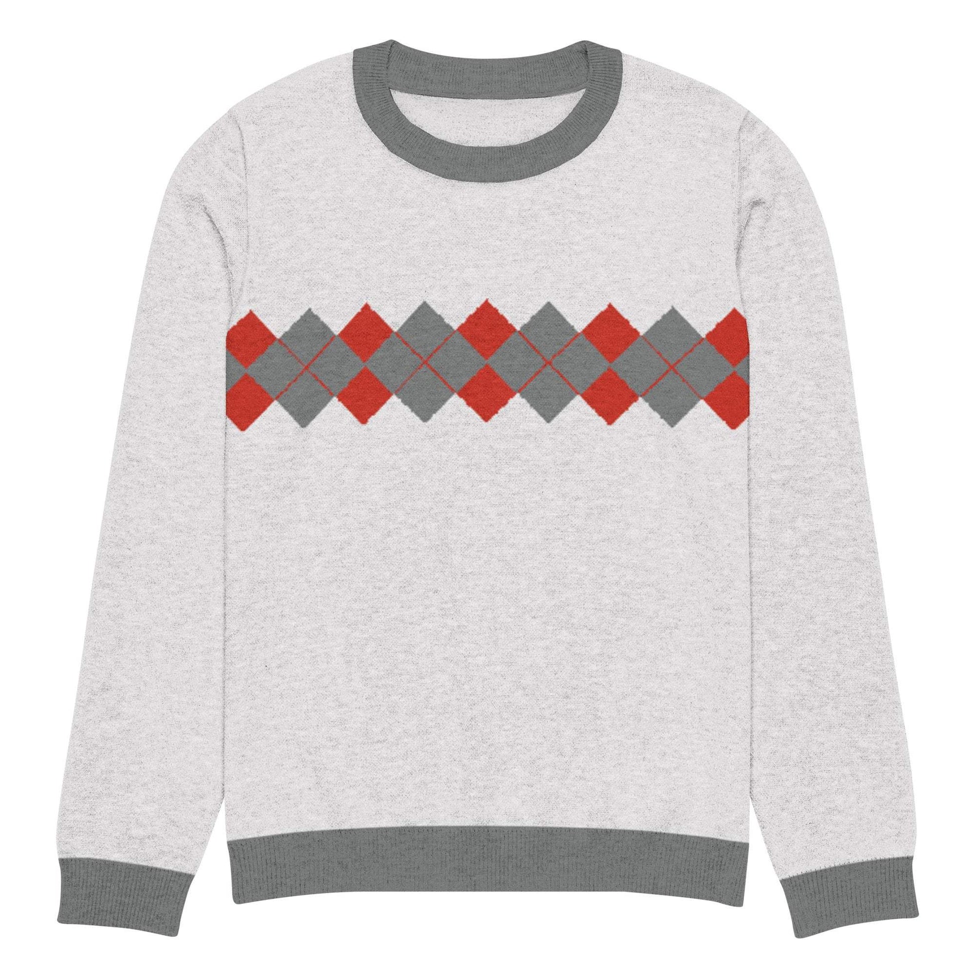 Ivan Lendl Argyle Red Grey Knitted Sweater - Game Yarns