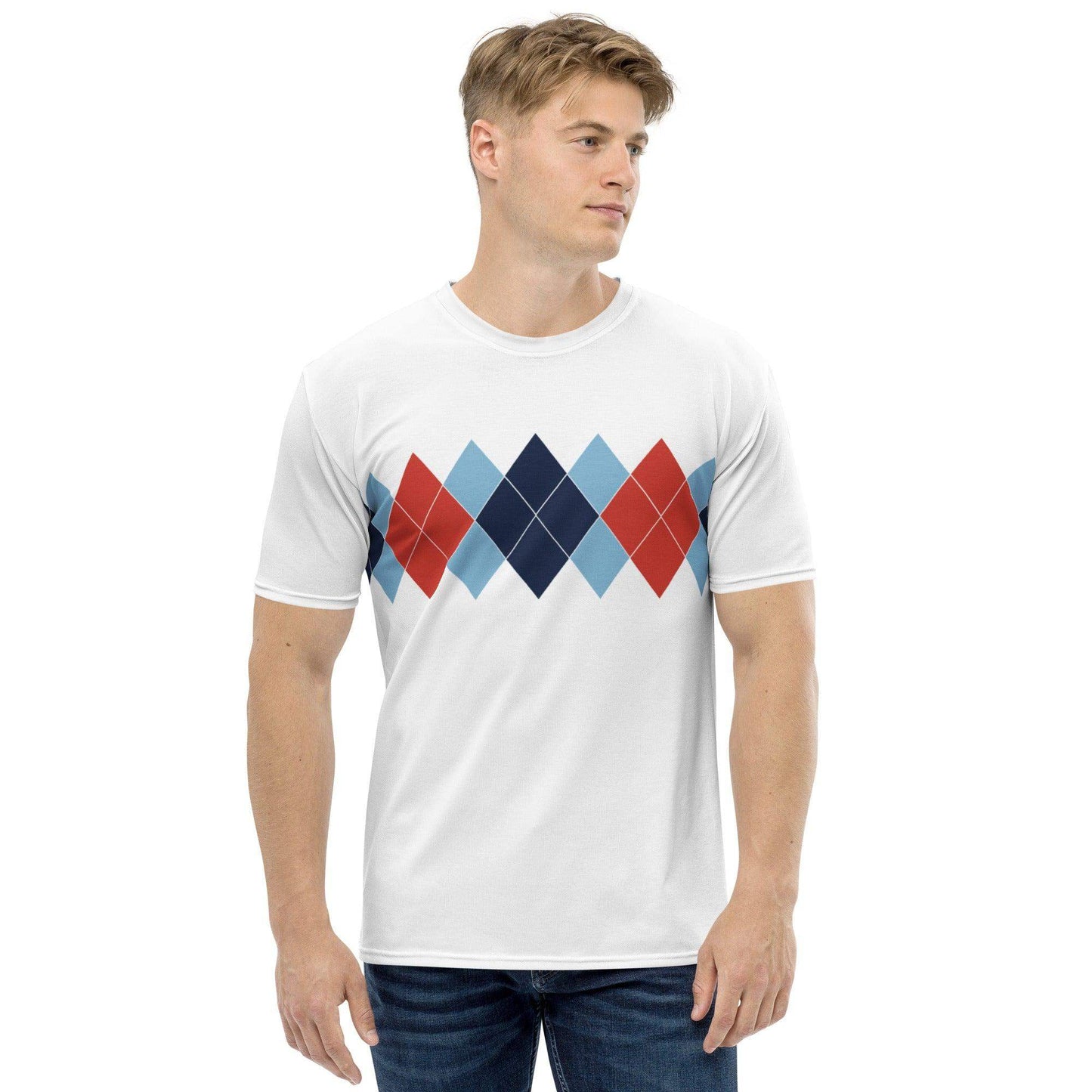 Ivan Lendl Argyle Red Retro All Over t-shirt - Game Yarns