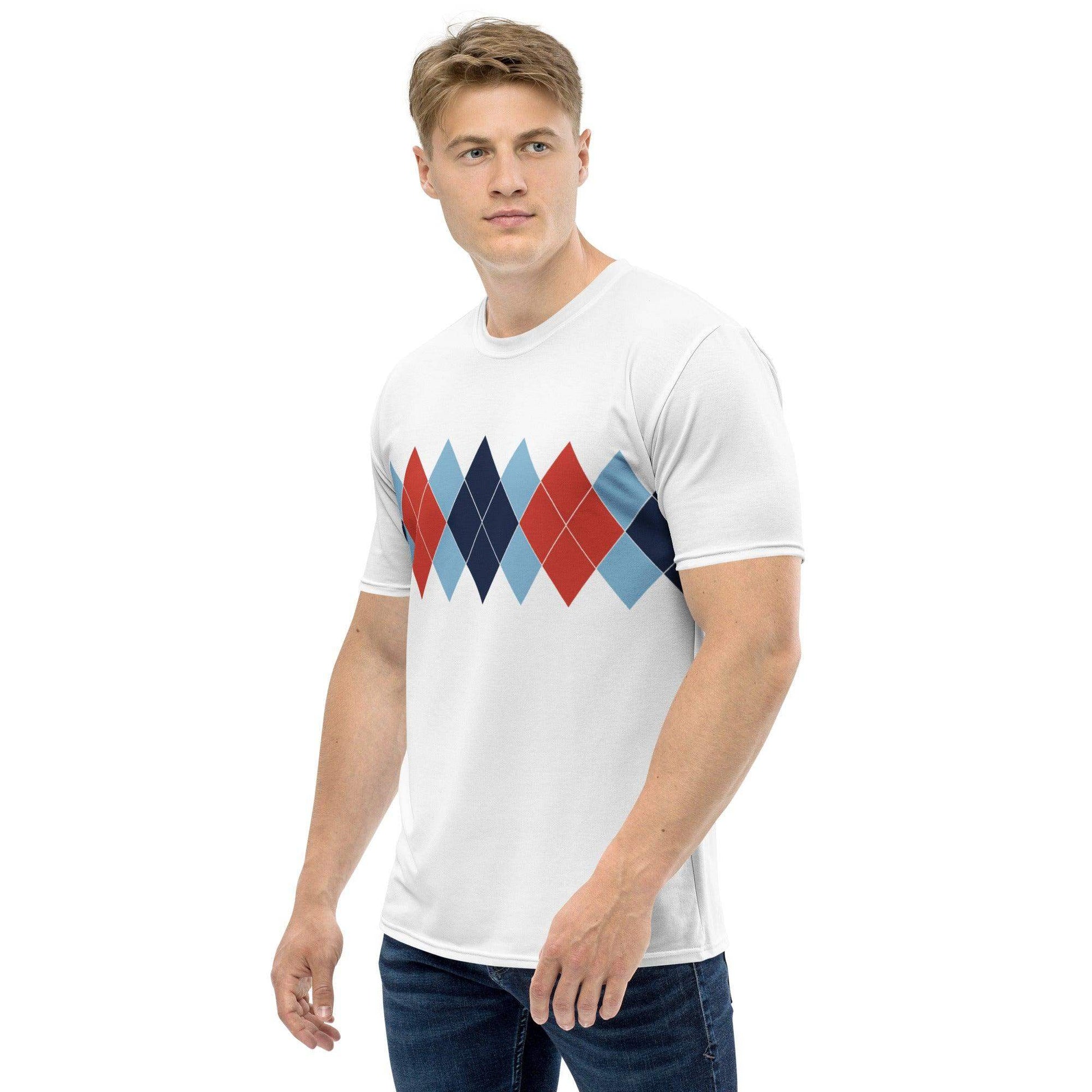 Ivan Lendl Argyle Red Retro All Over t-shirt - Game Yarns