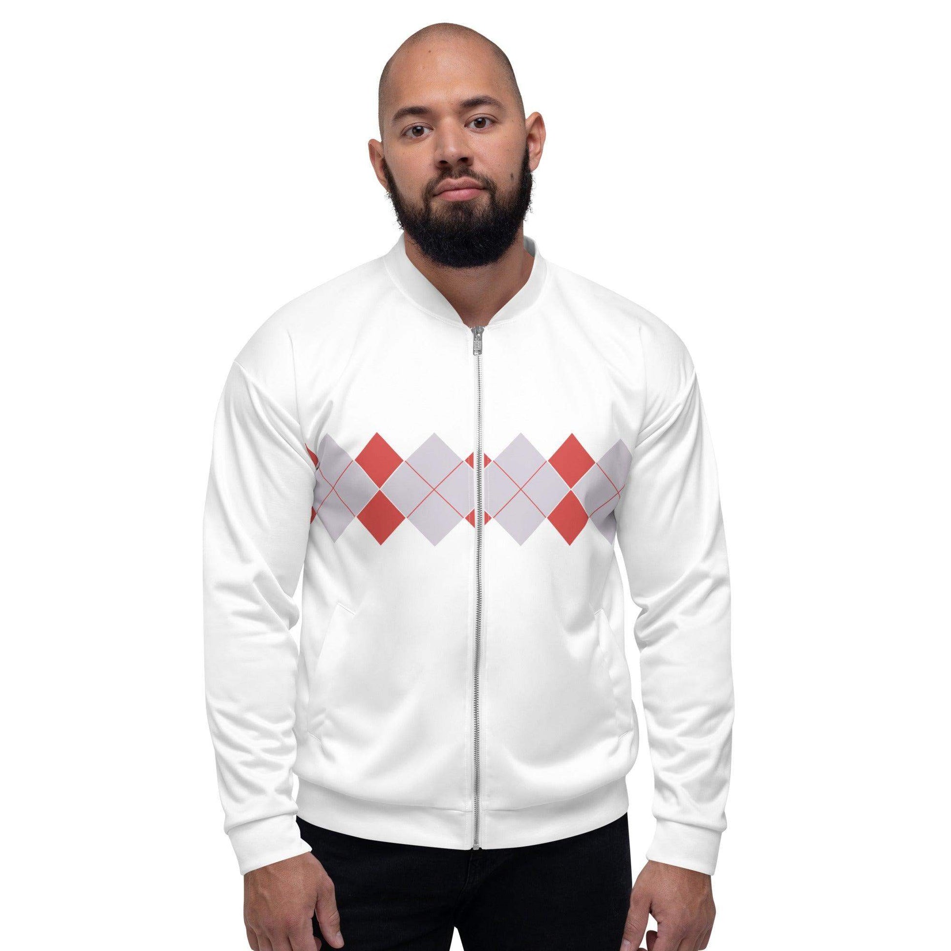 Ivan Lendl Argyll Red Grey Bomber Jacket - Game Yarns