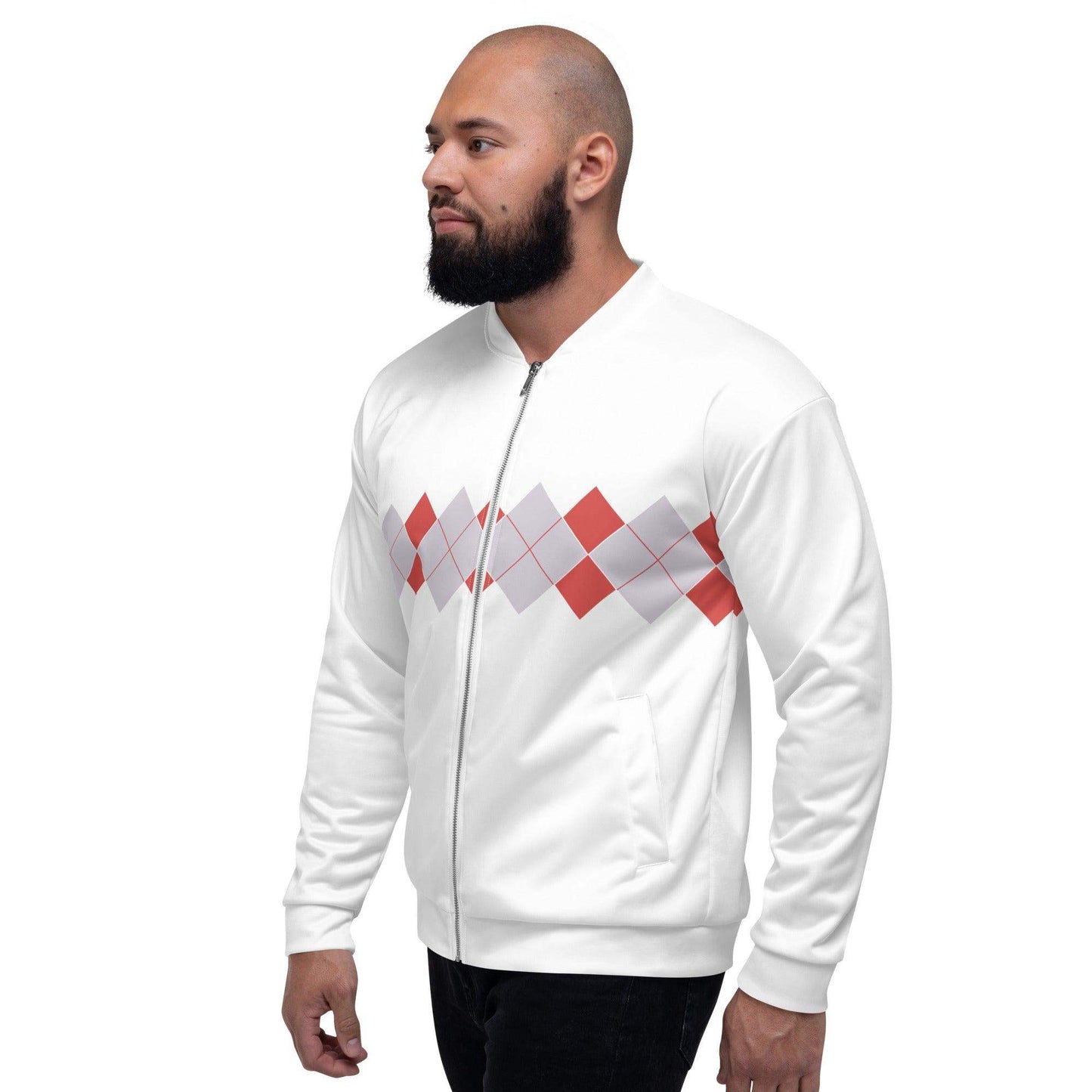 Ivan Lendl Argyll Red Grey Bomber Jacket - Game Yarns