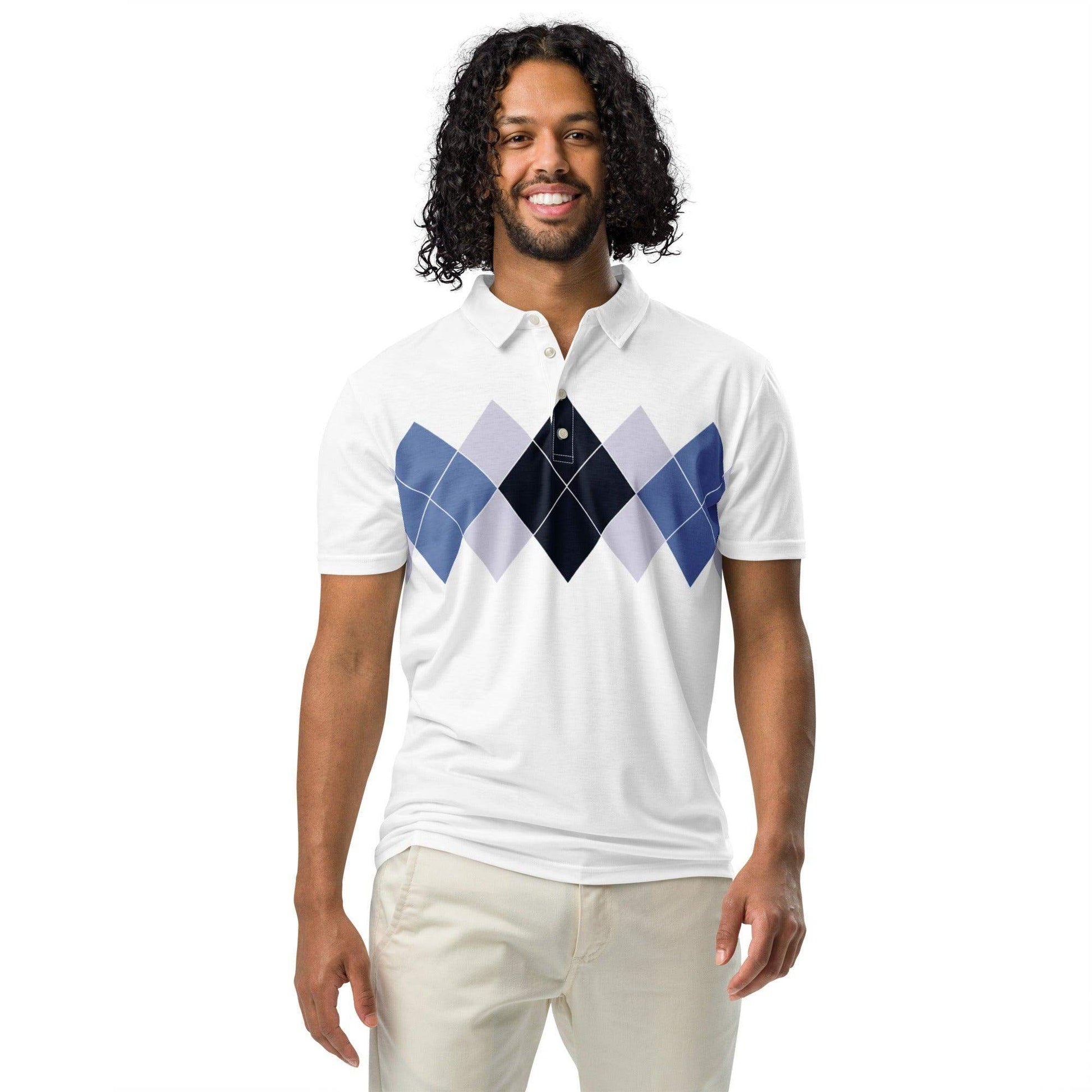 Ivan Lendl Blue Argyle Polo Shirt - Game Yarns