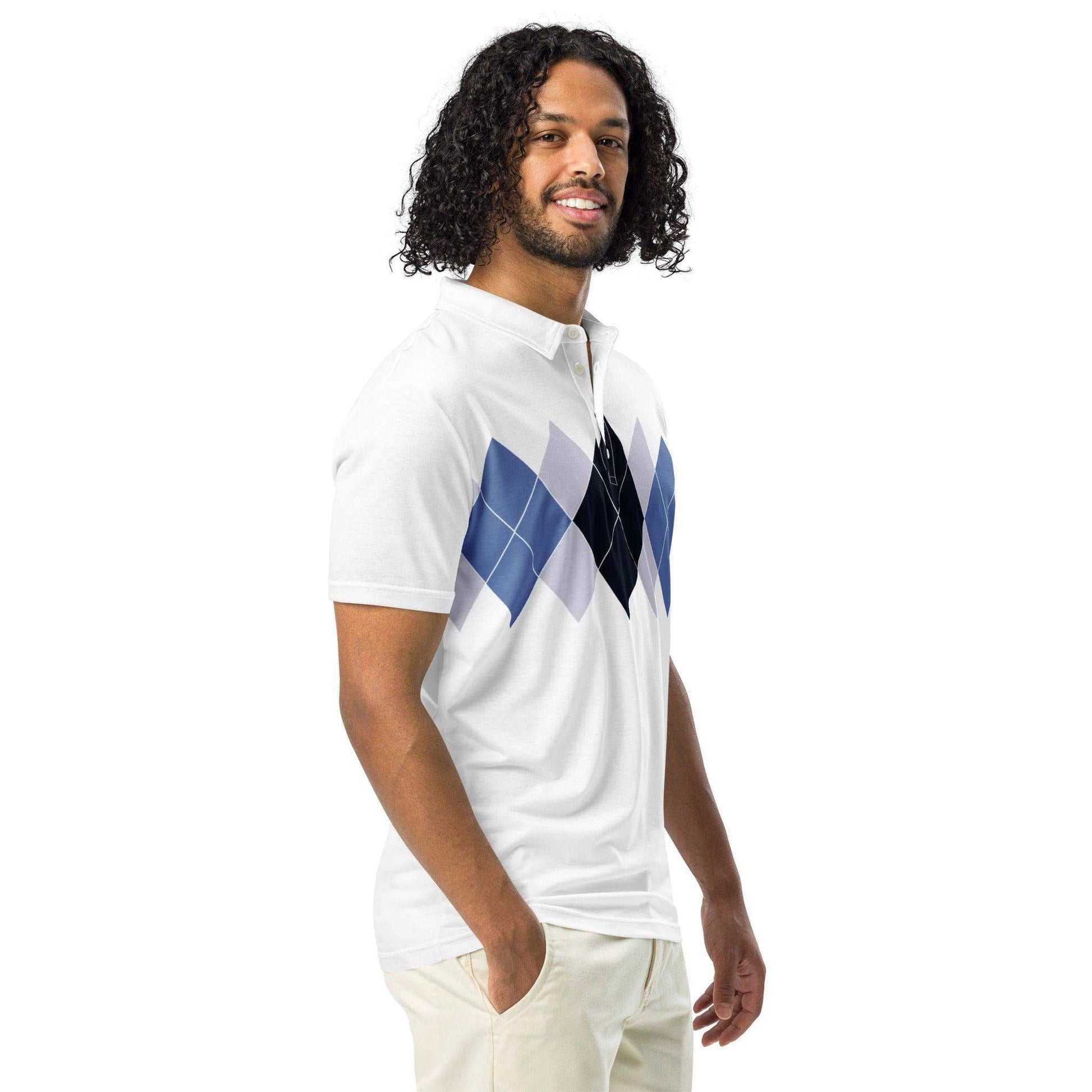 Ivan Lendl Blue Argyle Polo Shirt - Game Yarns