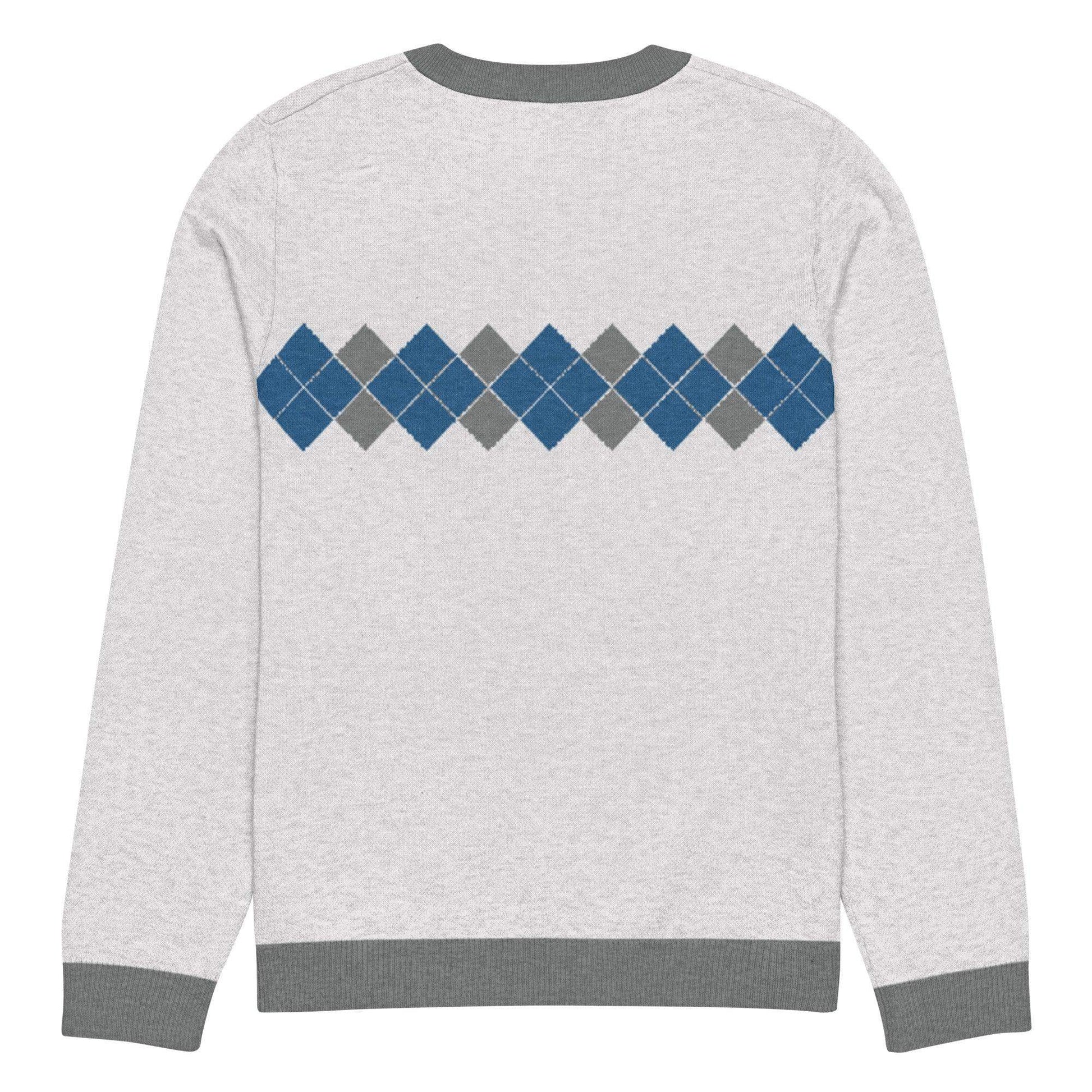 Ivan Lendl Blue Grey Argyle Knitted Sweater - Game Yarns