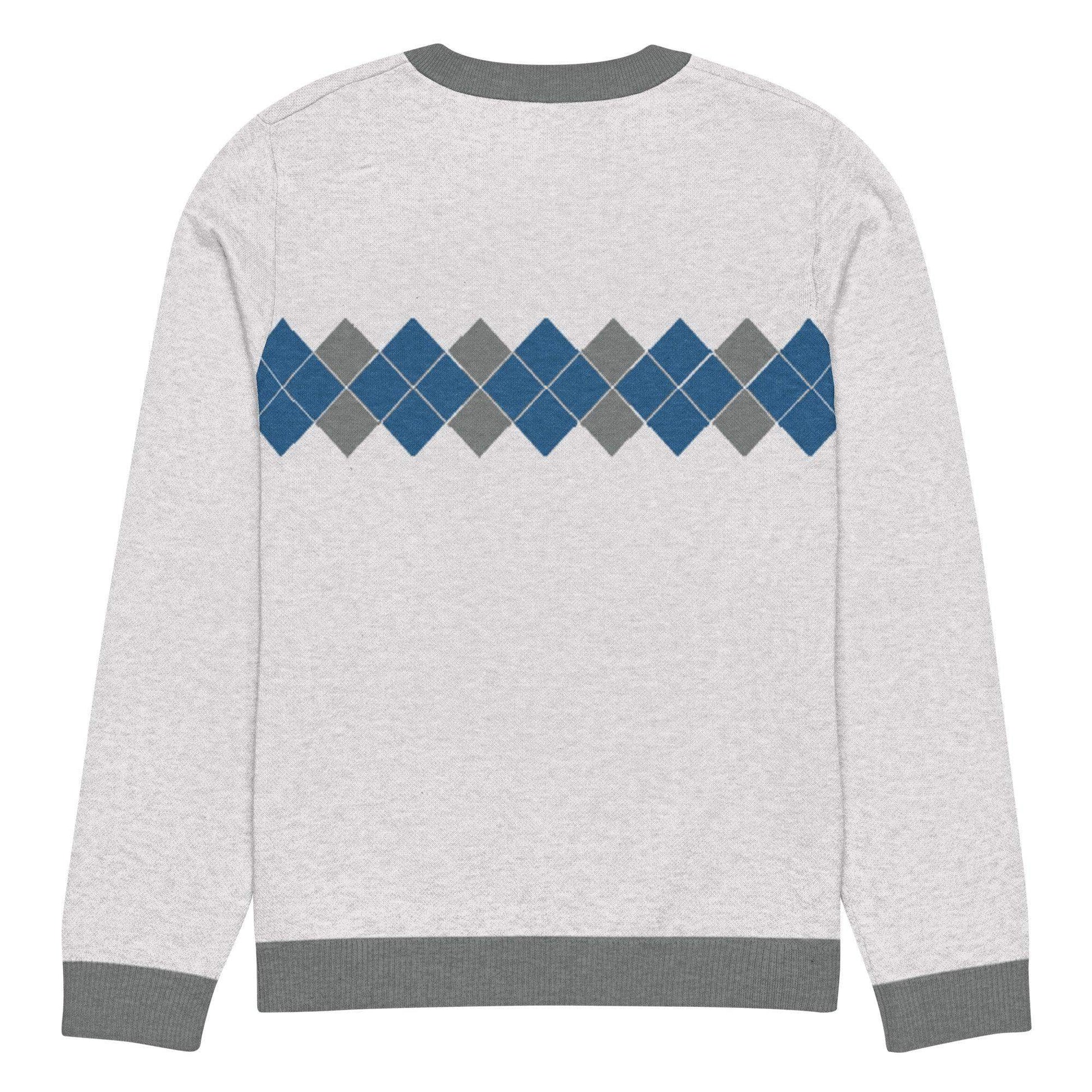 Ivan Lendl Blue Grey Argyle Knitted Sweater - Game Yarns