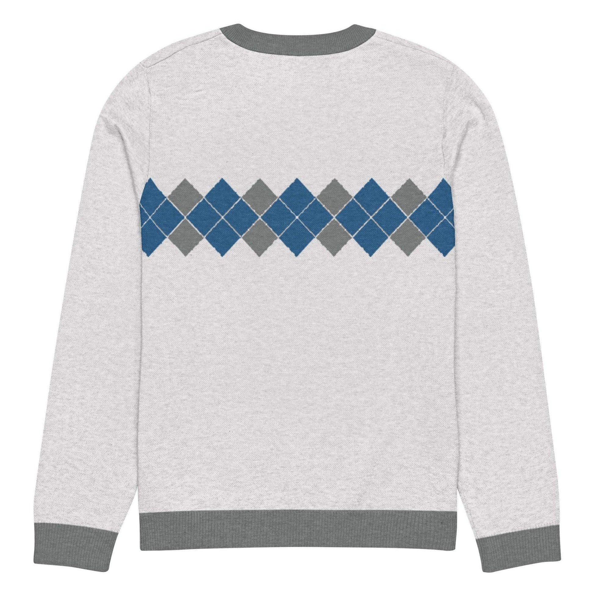 Ivan Lendl Blue Grey Argyle Knitted Sweater - Game Yarns