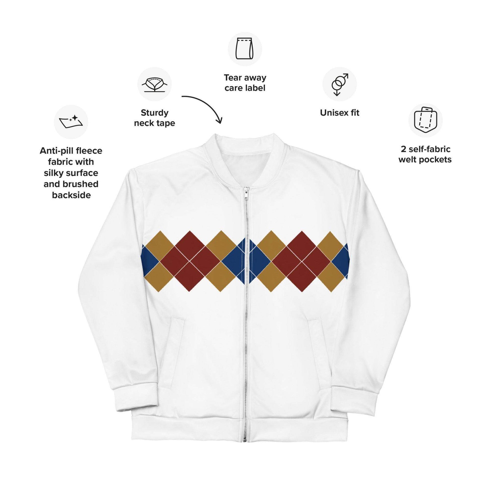 Ivan Lendl Blue Mustard Argyle Bomber Jacket - Game Yarns