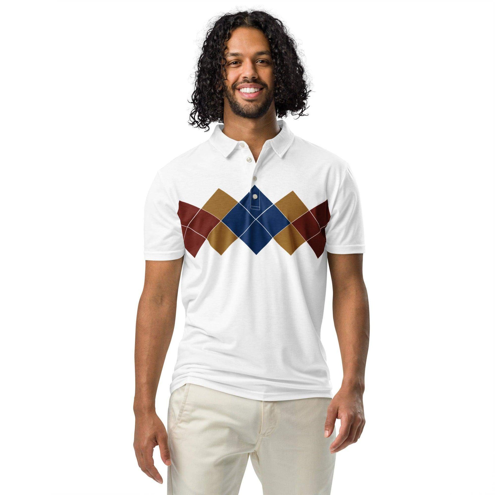 Ivan Lendl Blue Mustard Argyle Polo Shirt - Game Yarns