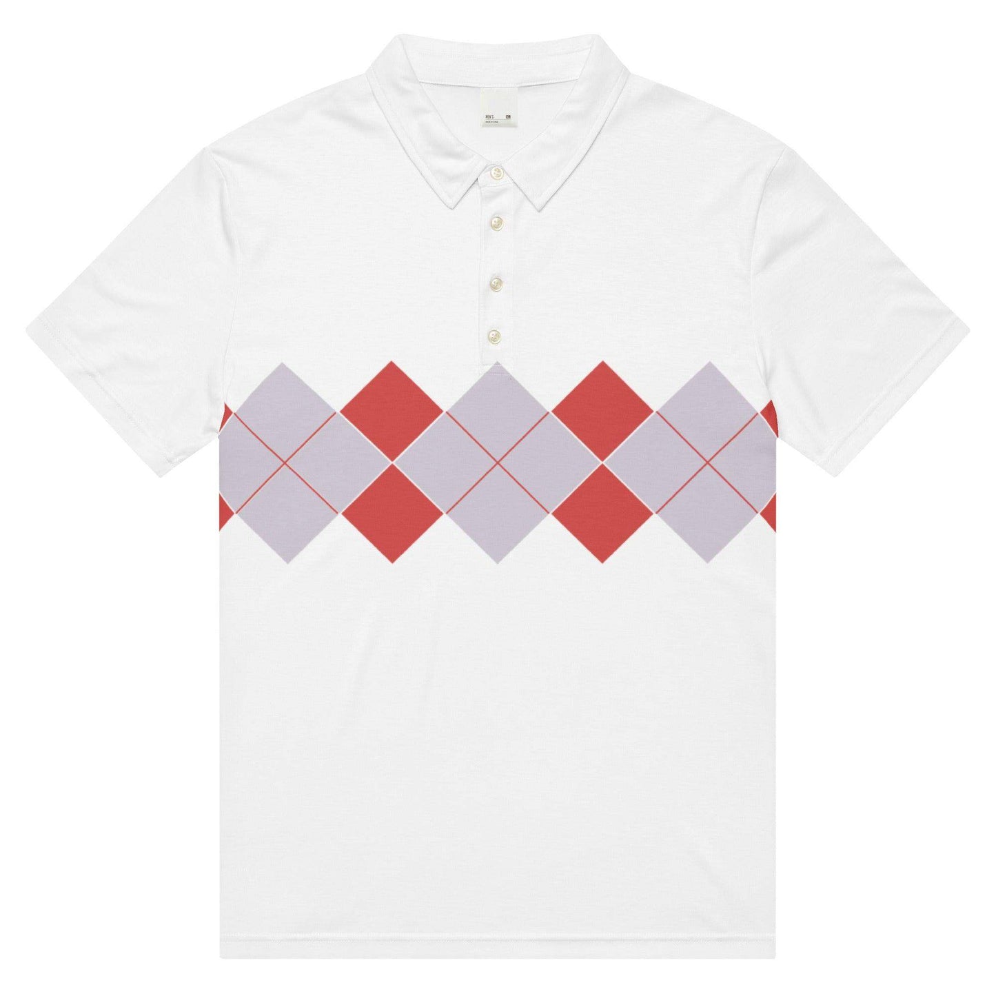 Ivan Lendl Red Grey Argyle Polo Shirt - Game Yarns