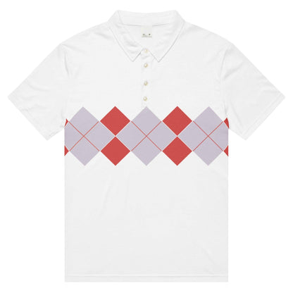 Ivan Lendl Red Grey Argyle Polo Shirt - Game Yarns