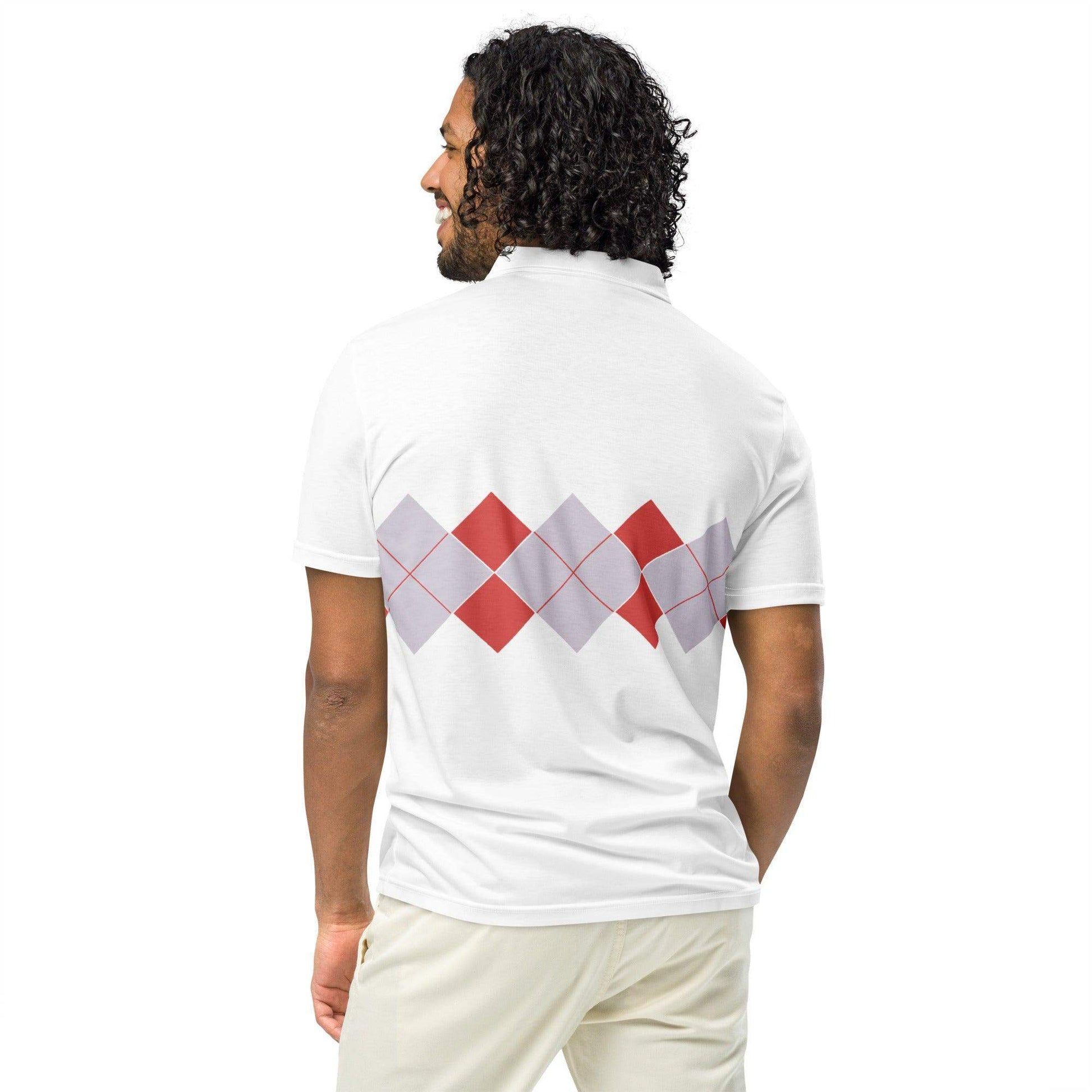 Ivan Lendl Red Grey Argyle Polo Shirt - Game Yarns