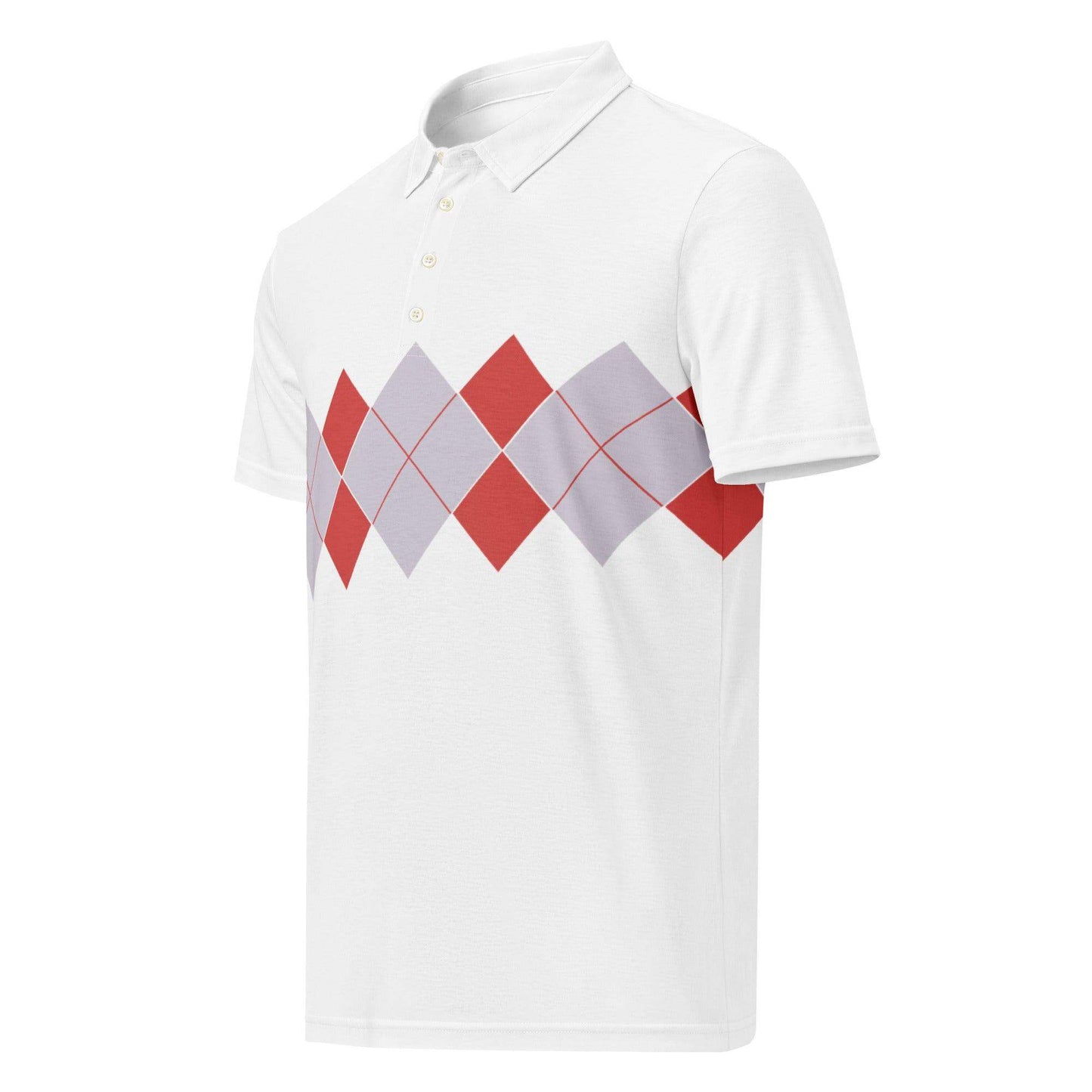 Ivan Lendl Red Grey Argyle Polo Shirt - Game Yarns