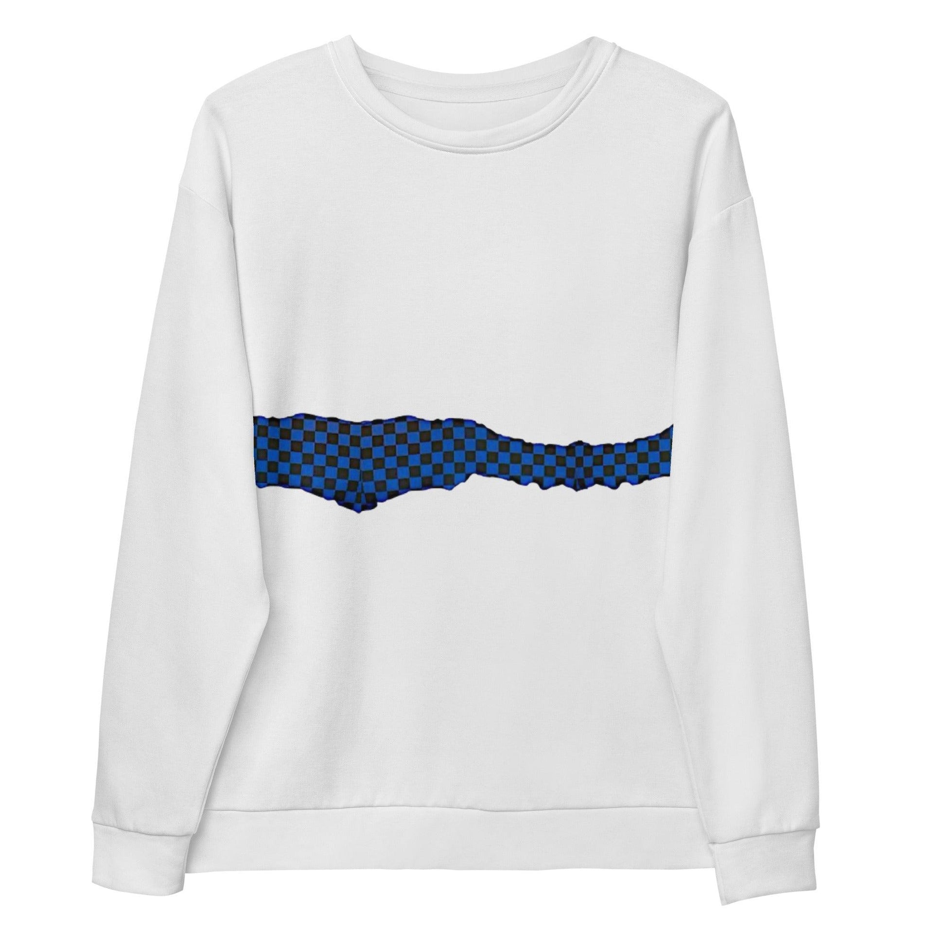 McEnroe Blue Check All Over Sweatshirt - Game Yarns