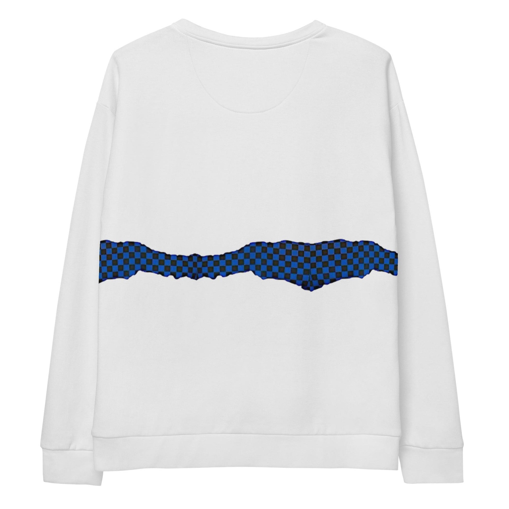 McEnroe Blue Check All Over Sweatshirt - Game Yarns